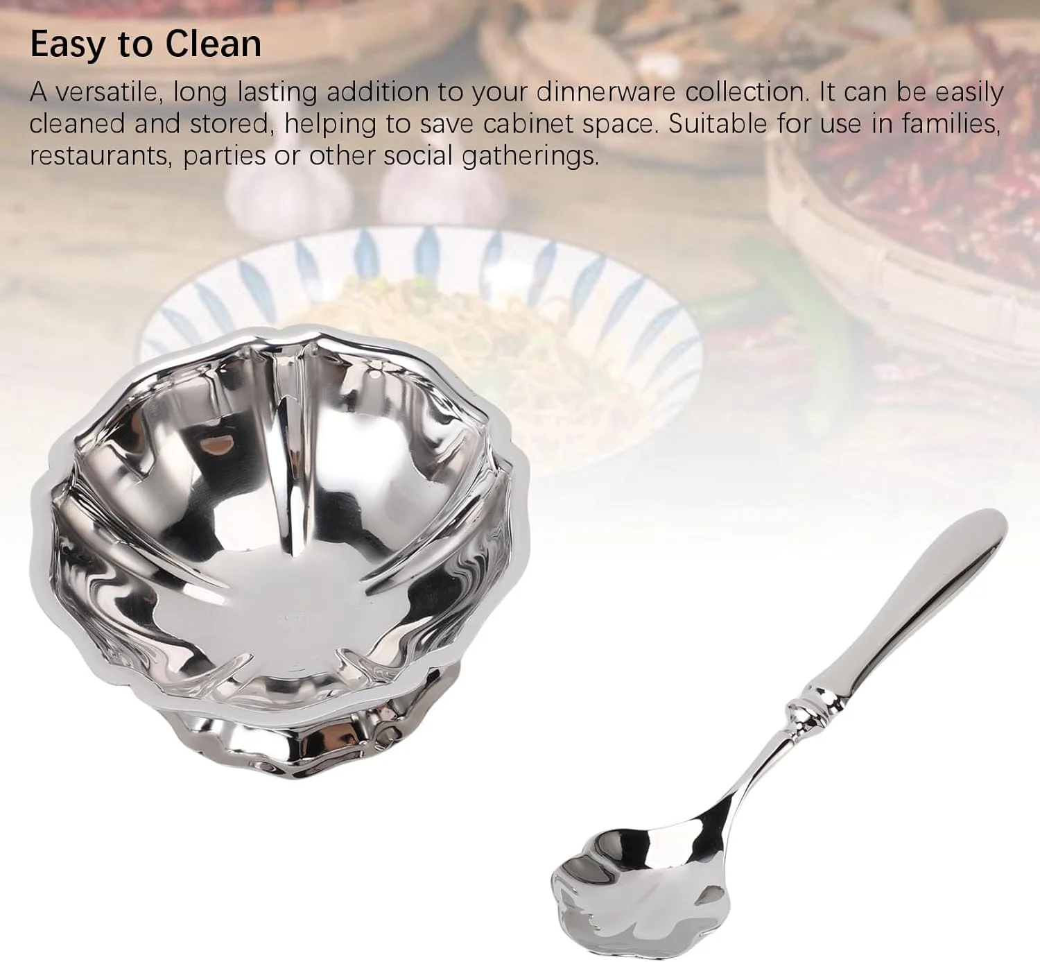 ظرف دسر پایه دار استیل ضد زنگ 304 Luocute با پرداخت آینه ای، فنجان بستنی 4.1x1.8 اینچی، کاسه دسر برای بستنی میوه ای، تمیز کردن آسان