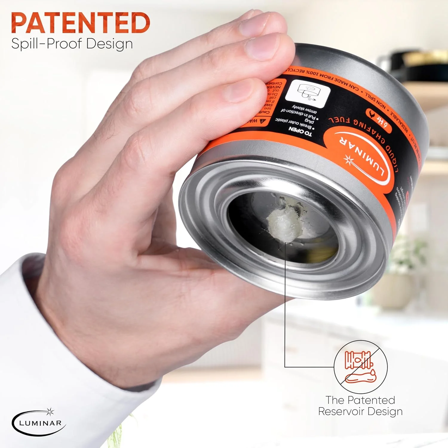 قوطی سوخت گرمایشی لومینار - شمع های فتیله ای گرم کننده غذا برای ظروف بوفه (12 عدد، 6 ساعته)