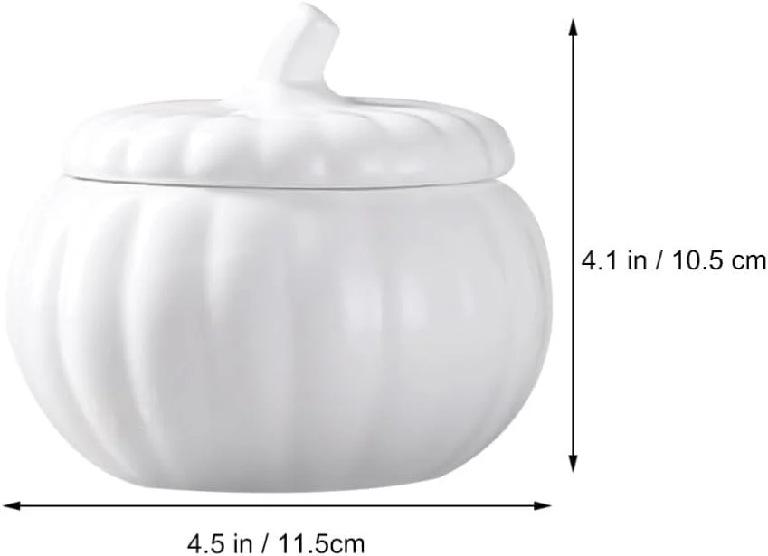 کاسه سوپ کدو تنبل سرامیکی Luxshiny با درب، کاسه دسر سرامیکی ظرف آب نبات کدو تنبل کاسه به شکل کدو تنبل برای مهمانی کدو تنبل هالووین سوپ خوری با درب