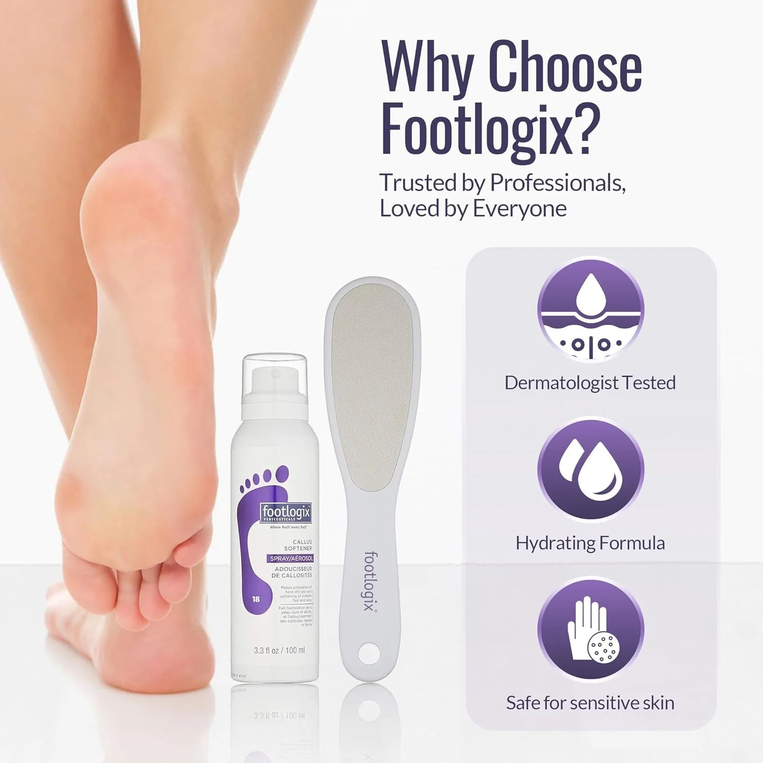 Footlogix Ultmate At Home Foot Care Combo - Callus Softener Spray,Daily Maintenance formula + Foot File Footlogix Ultmate At Home Foot Care Combo - Callus Softener Spray,Daily Maintenance formula + Foot File