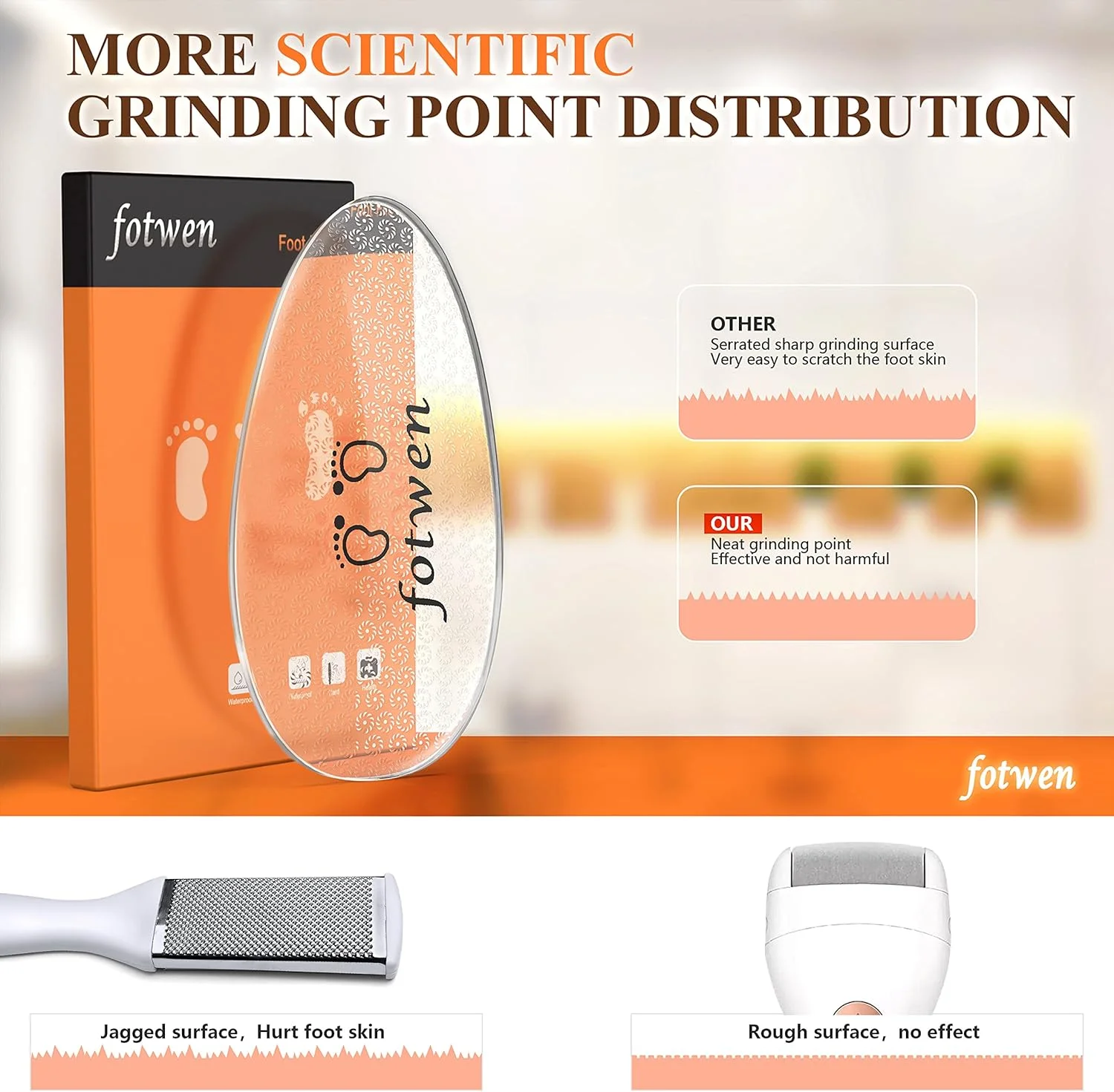 سوهان پا نانو فوتون مدل 2021، ابزار پدیکور مراقبت از پا، سوهان پا با نقاط سنگ زنی نانو، عالی برای از بین بردن پوست مرده، لایه برداری، پاهای خیس و خشک (تخم مرغی)