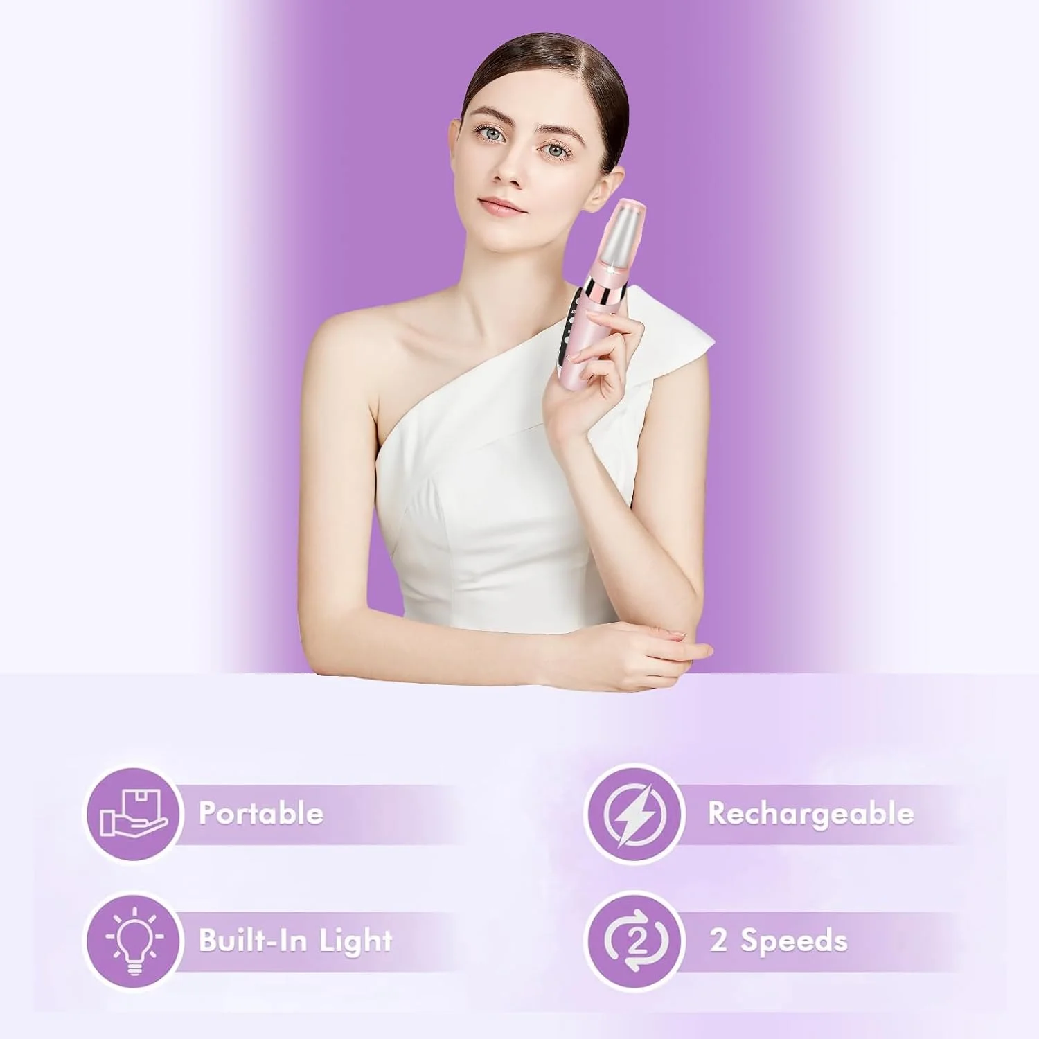 سوهان برقی پا، سوهان برقی شارژی از بین برنده پینه پا، ابزار حرفه ای پدیکور ضد آب با 2 غلتک و 2 سرعت برای پوست های ترک خورده، زبر و خشک