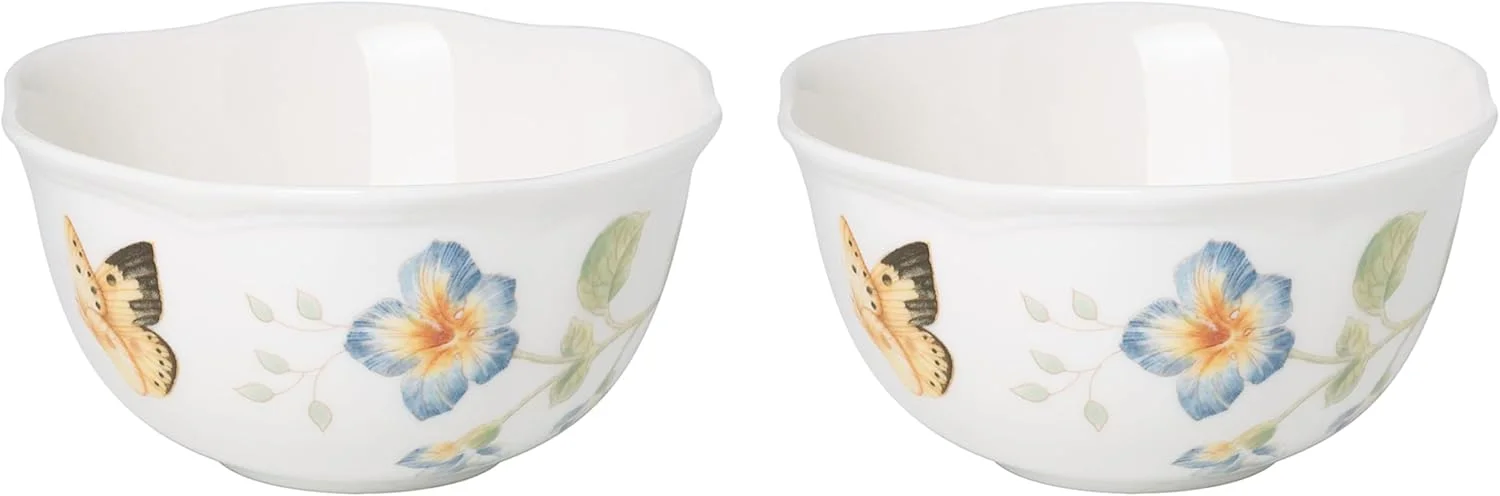 ست کاسه دسر چینی دو تکه لنوکس مدل Butterfly Meadow، آبی، 4.75 اینچ ست کاسه دسر چینی دو تکه لنوکس مدل Butterfly Meadow، آبی، 4.75 اینچ