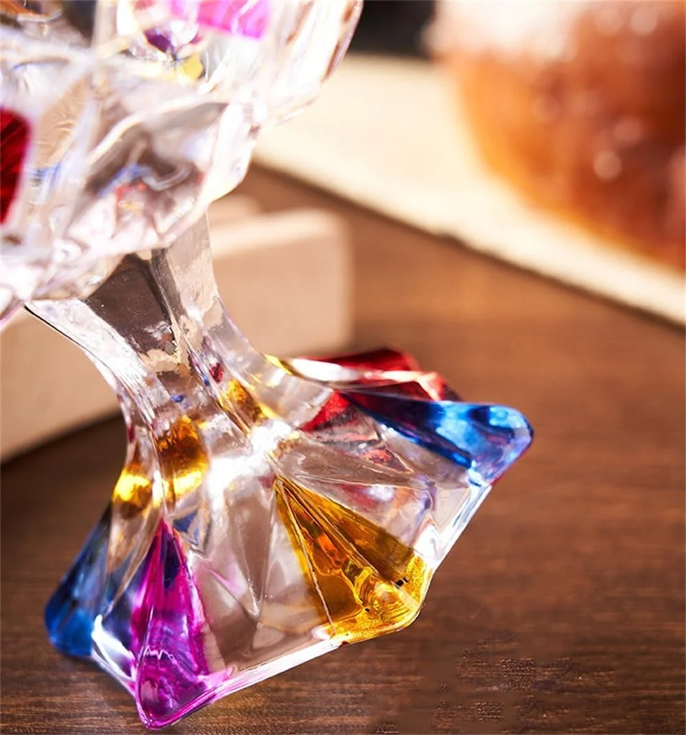 LOGRRMTH کاسه بستنی شیشه ای 270 میلی لیتری، کاسه/فنجان دسر شیشه ای بزرگ، فنجان بستنی خوری پایه دار قدیمی، فنجان بستنی برای دسر، بستنی خوری، میوه خوری، سالاد، میان وعده، کوکتل (رنگی)