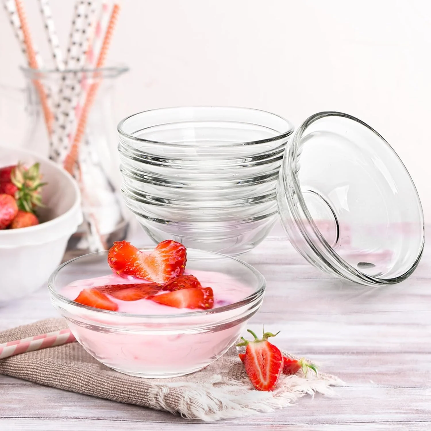 لاوی ست 12 کاسه شیشه ای - کاسه سالاد شیشه ای شفاف مینی 3.5 اینچی برای آماده سازی آشپزخانه، دسر، دیپ، ظروف آب نبات لاوی ست 12 کاسه شیشه ای - کاسه سالاد شیشه ای شفاف مینی 3.5 اینچی برای آماده سازی آشپزخانه، دسر، دیپ، ظروف آب نبات