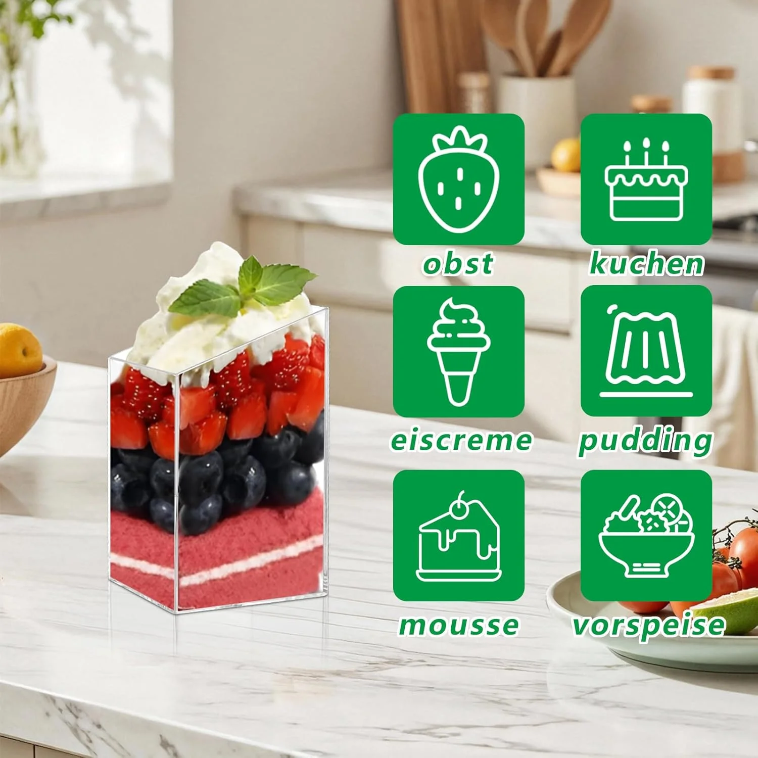 LDXDRU بسته 125 عددی مینی فنجان دسر، کاسه دسر، لیوان دسر پلاستیکی 85 میلی لیتری، لوازم بوفه لیوان پلاستیکی، کاسه های غذای انگشتی، فنجان دسر با قاشق برای موس پودینگ دسر