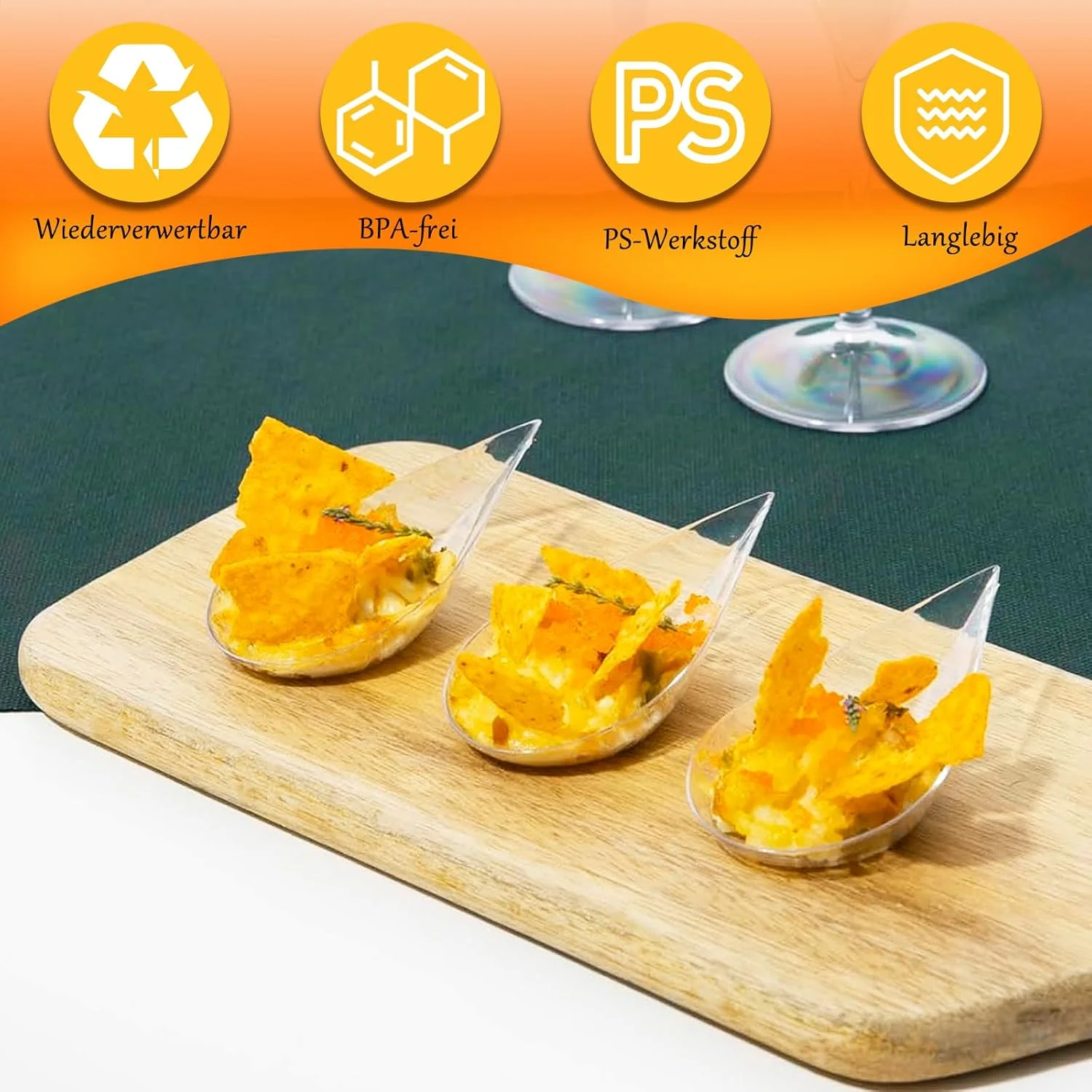 بسته 200 عددی کاسه های فینگرفود، لیوان دسر، فنجان دسر پلاستیکی، کاسه دسر، کاسه پیش غذا طرح قطره اشک، کاسه فینگرفود، لوازم جانبی، قابل استفاده مجدد برای پذیرایی، بوفه