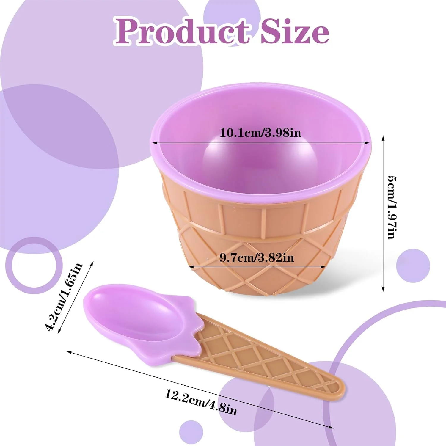 لیوان بستنی خوری مستقیم لمسیما با قاشق/ظرف پلاستیکی بزرگ با قاشق/ظروف دسر ماست یخ زده بستنی خوری لوازم کیت بستنی برای کودکان، مجموعه 24 عددی، AM553388_2