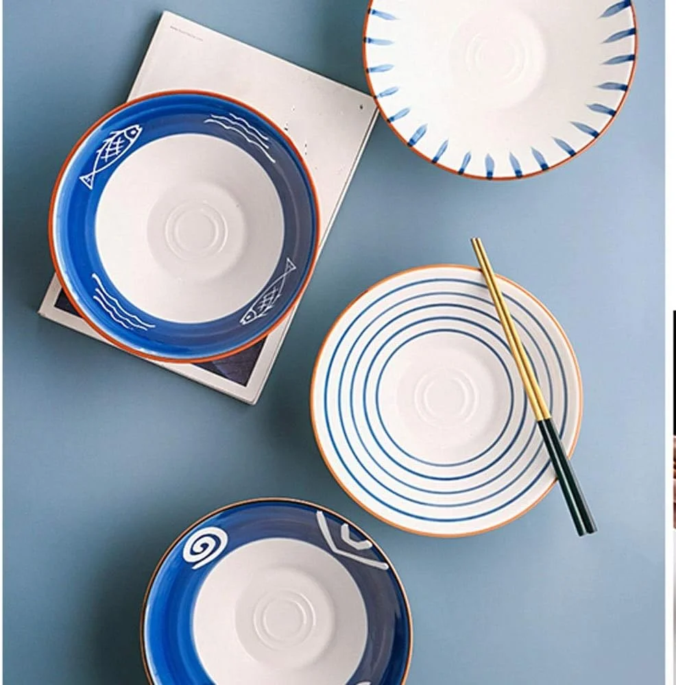 کاسه سوپ خوری KRSIAXG از جنس استخوان چینی، کاسه چینی برای سرو شام، کاسه های سرامیکی برای مخلوط کردن، ظروف آشپزی آشپزخانه، کاسه های سرامیکی آشپزخانه، (6 عدد)