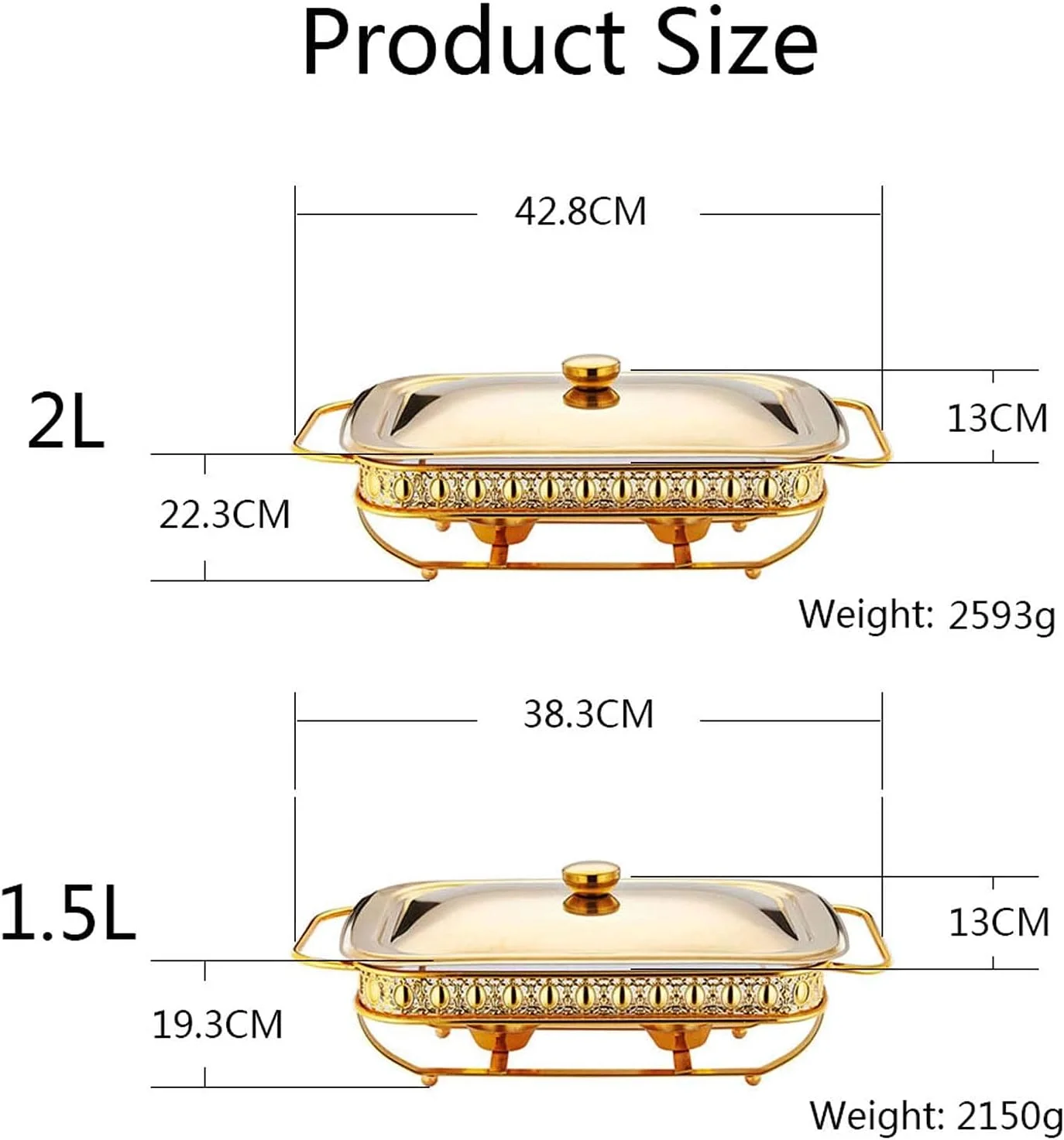 گرمکن غذا ظرف گرمکن غذا ksamwjf، ست ظرف گرمکن مستطیلی استیل ضد زنگ، با درب استیل ضد زنگ و ظرف گرمکن شیشه ای ایمن برای فر، برای مهمانی آشپزخانه پذیرایی بوفه، طلایی، 1.5 لیتر گرمکن غذا ظرف گرمکن غذا ksamwjf، ست ظرف گرمکن مستطیلی استیل ضد زنگ، با درب استیل ضد زنگ و ظرف گرمکن شیشه ای ایمن برای فر، برای مهمانی آشپزخانه پذیرایی بوفه، طلایی، 1.5 لیتر