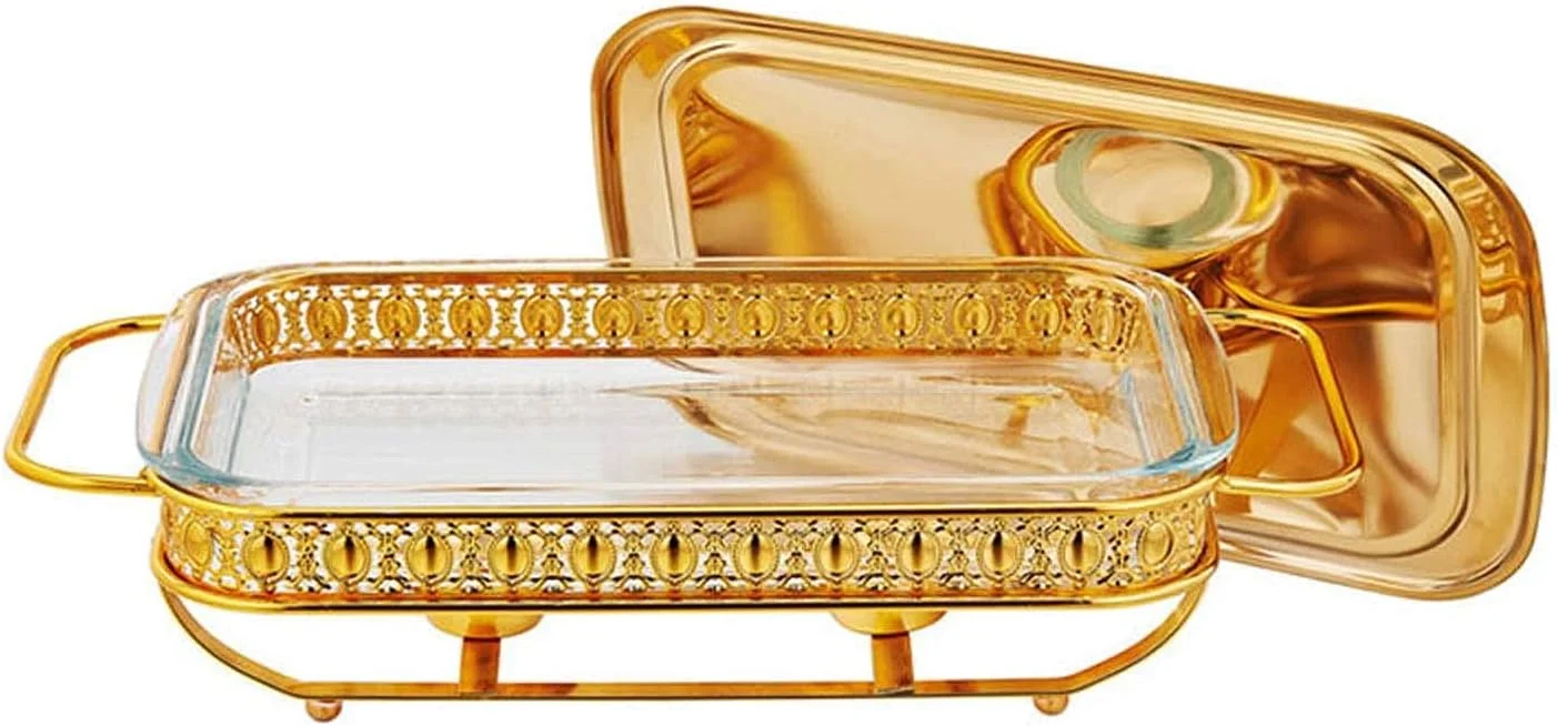 گرمکن غذا ظرف گرمکن غذا ksamwjf، ست ظرف گرمکن مستطیلی استیل ضد زنگ، با درب استیل ضد زنگ و ظرف گرمکن شیشه ای ایمن برای فر، برای مهمانی آشپزخانه پذیرایی بوفه، طلایی، 1.5 لیتر گرمکن غذا ظرف گرمکن غذا ksamwjf، ست ظرف گرمکن مستطیلی استیل ضد زنگ، با درب استیل ضد زنگ و ظرف گرمکن شیشه ای ایمن برای فر، برای مهمانی آشپزخانه پذیرایی بوفه، طلایی، 1.5 لیتر