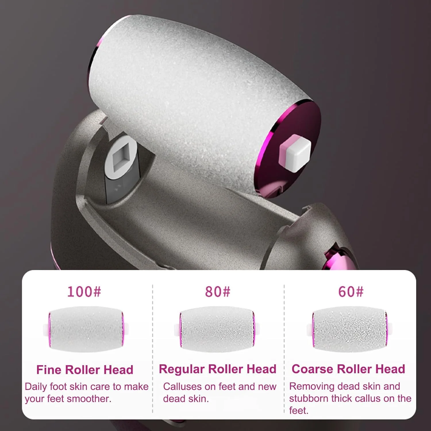 سوهان برقی پا Excefore برای داشتن پاهایی ابریشمی - ضد آب، قابل شارژ، 3 غلتک، 2 سرعت، نمایشگر قدرت برای پوست مرده، پوست ترک خورده، مراقبت روزانه پا، هدیه ای ایده آل