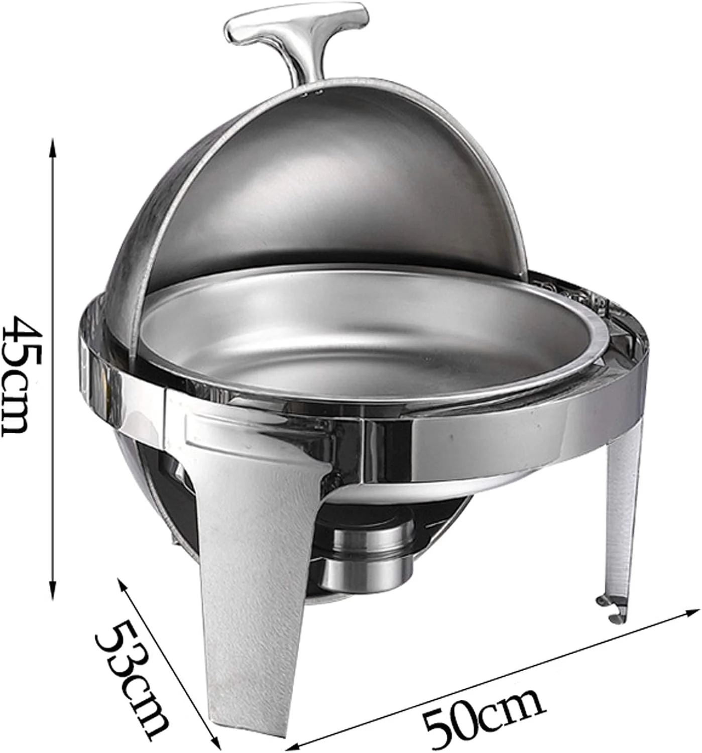 ظرف گرم نگهدارنده غذا ksamwjf، گرم کننده غذا برای مهمانی ها و بوفه ها، گرم کننده و سرو کننده بوفه گرد برای تازه و خوشمزه نگه داشتن غذا، 6 لیتر - گرمایش الکلی