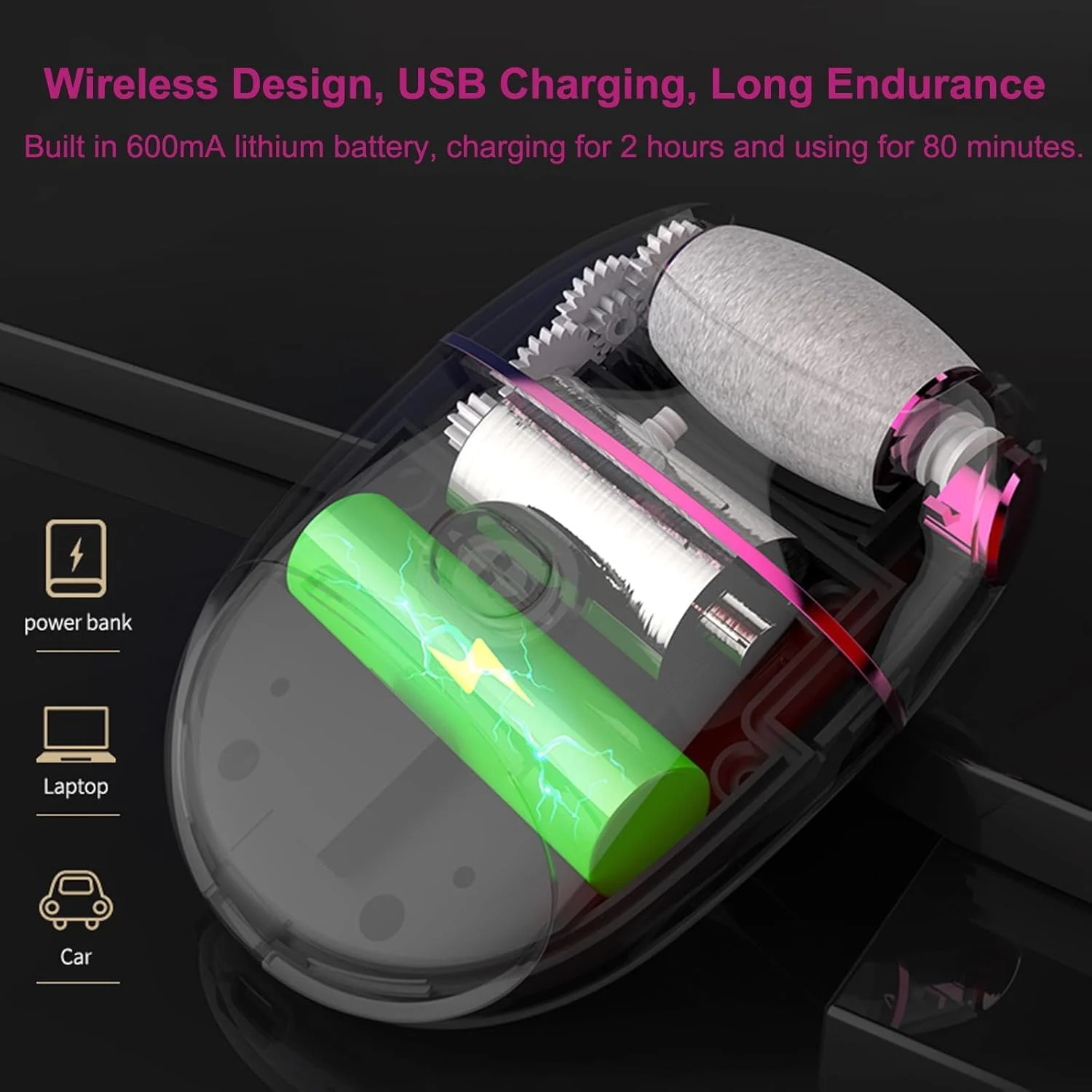 سوهان برقی پا Excefore برای داشتن پاهایی ابریشمی - ضد آب، قابل شارژ، 3 غلتک، 2 سرعت، نمایشگر قدرت برای پوست مرده، پوست ترک خورده، مراقبت روزانه پا، هدیه ای ایده آل