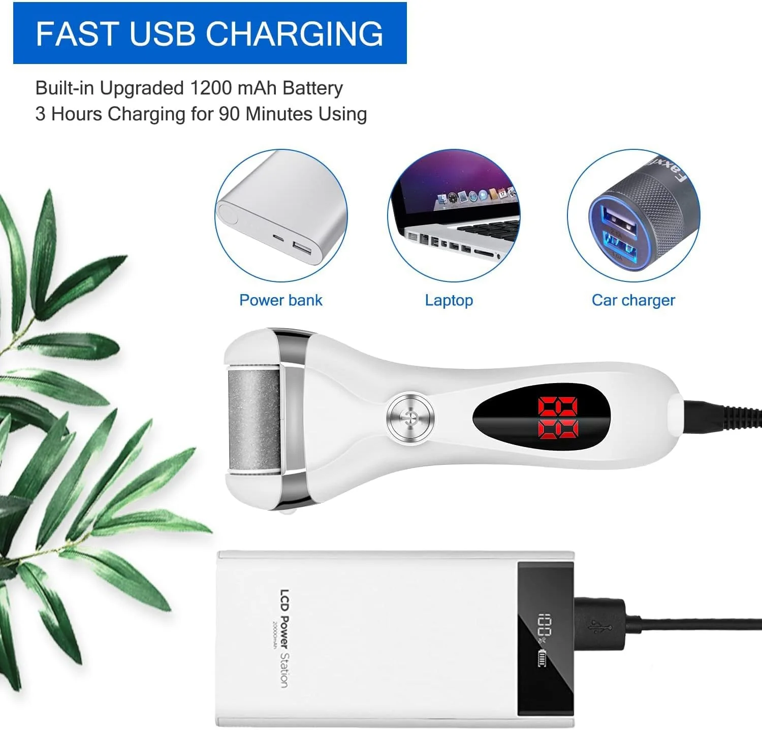 کیت سوهان برقی پا Excefore، سوهان شارژی پا با 3 سری سمباده، سوهان ضد آب پا، کیت ابزار حرفه ای پدیکور، مراقبت از پا برای پوست های مرده، ترک خورده و خشک، هدیه ای ایده آل