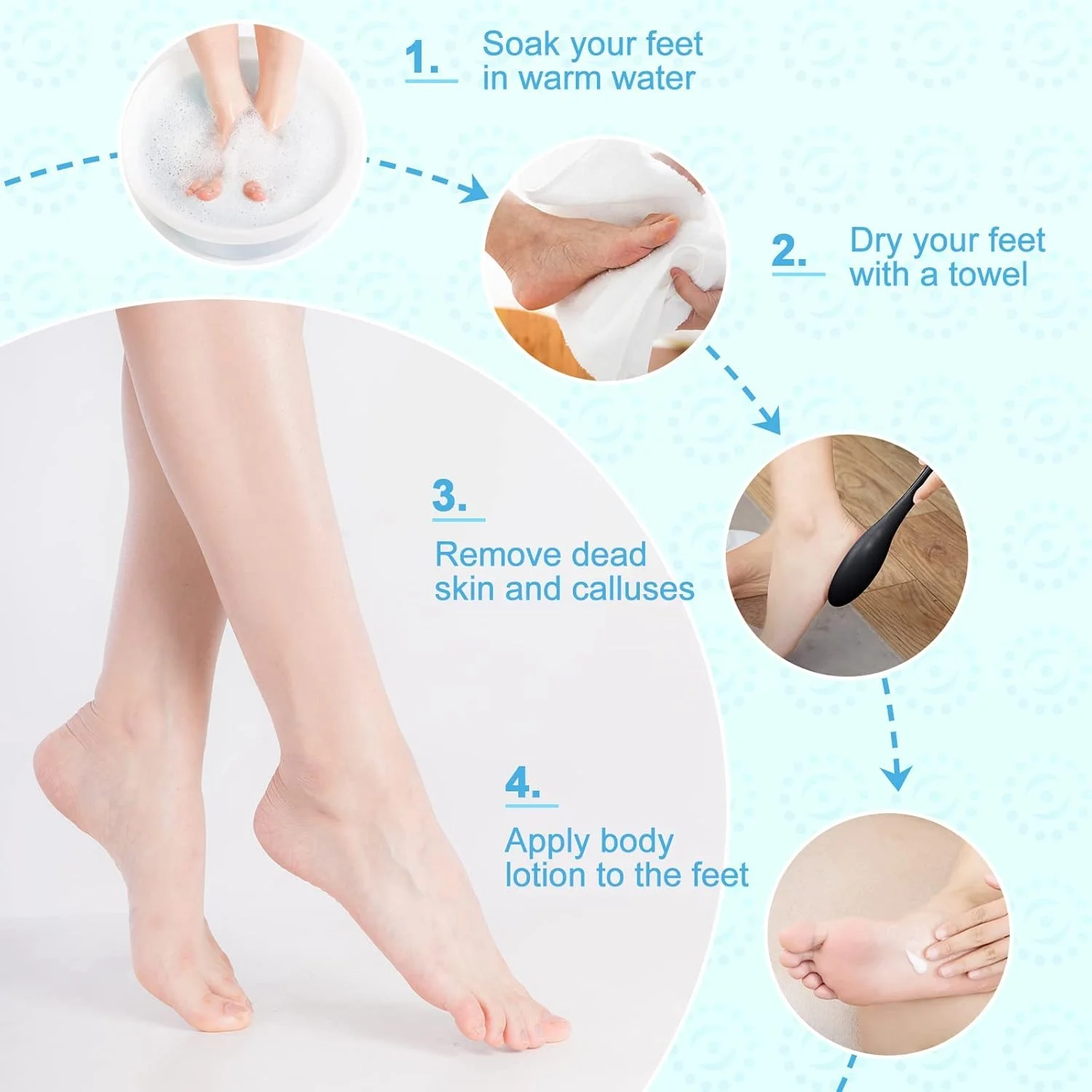 سوهان پدیکور پا Excefore، از بین برنده پوست های آسیب دیده و سخت، جلوگیری از ایجاد پینه، ابزار ملایم پدیکور پا