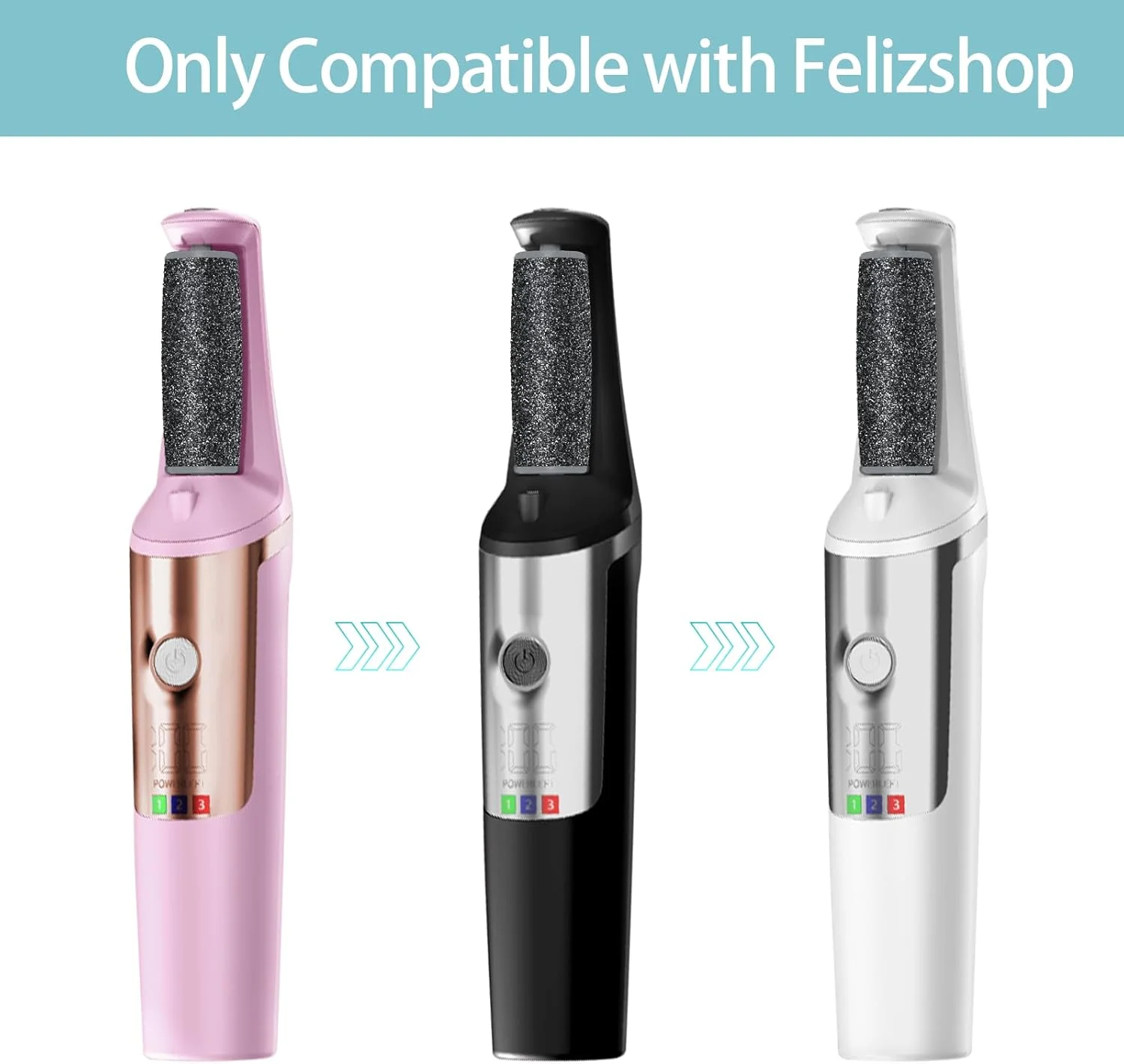 مجموعه 6 عددی سری یدکی غلتکی Felizshop برای دستگاه الکتریکی از بین برنده پینه پا، سری یدکی ابزار پدیکور برقی با زبری خیلی زیاد، زبری معمولی، زبری ظریف (2 عدد از هر کدام)