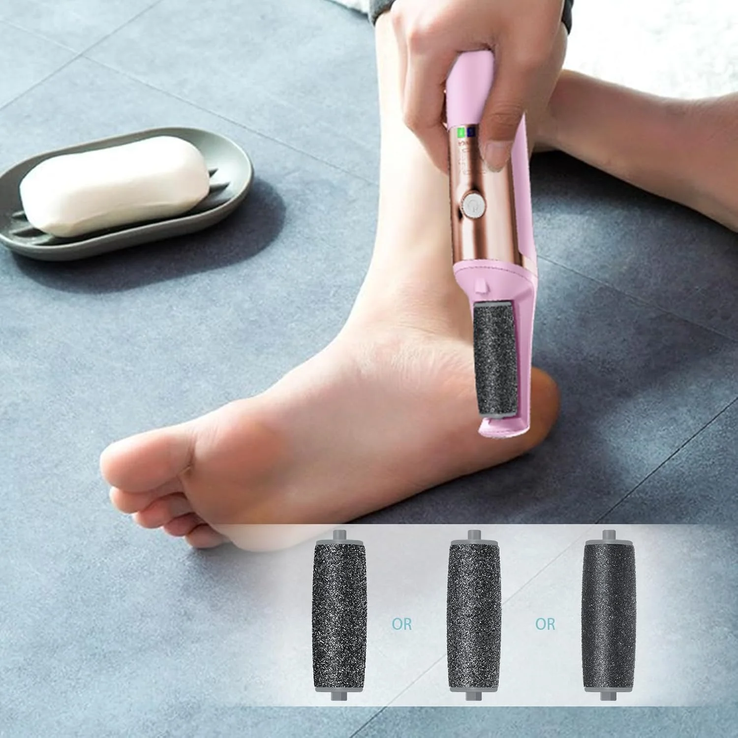 مجموعه 6 عددی سری یدکی غلتکی Felizshop برای دستگاه الکتریکی از بین برنده پینه پا، سری یدکی ابزار پدیکور برقی با زبری خیلی زیاد، زبری معمولی، زبری ظریف (2 عدد از هر کدام)