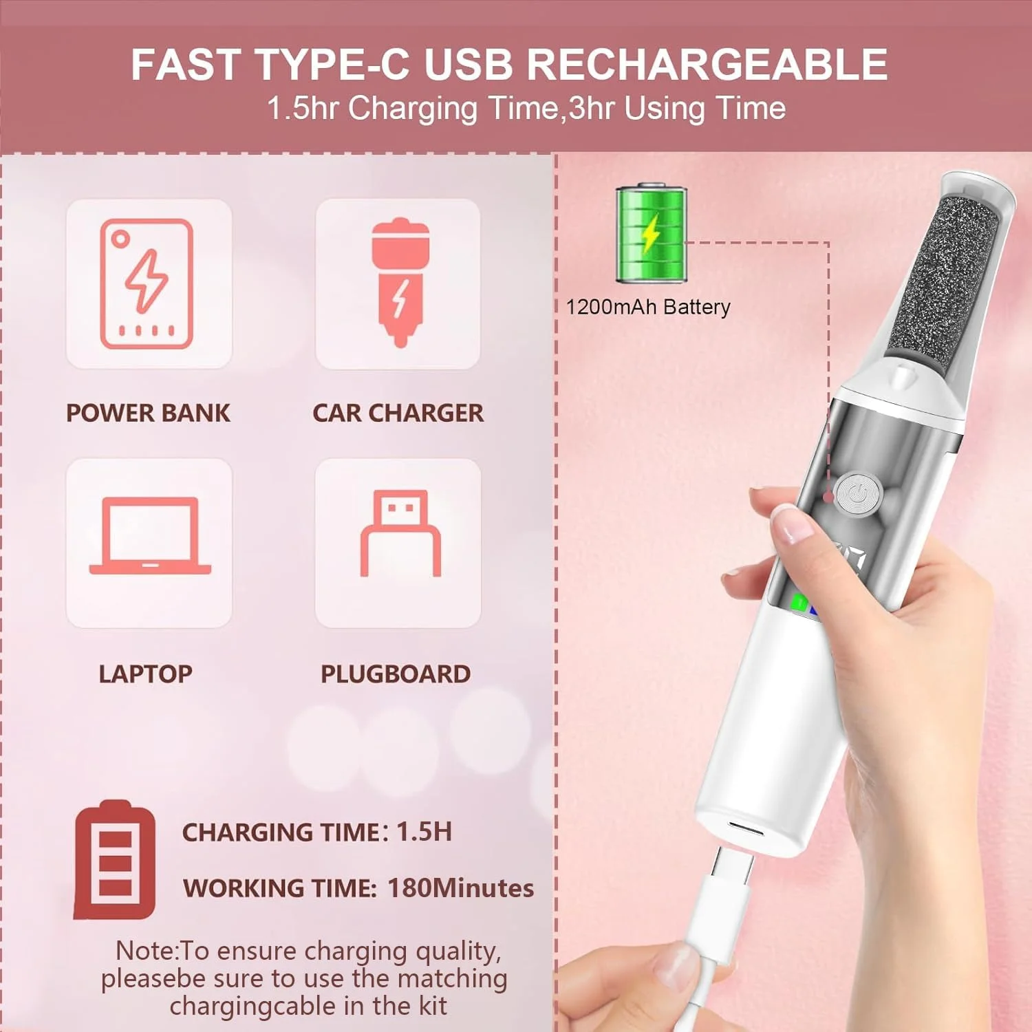 دستگاه سوهان برقی پا Exrp، ۳ غلتک، ۳ سرعت، ابزار حرفه ای پدیکور و اسکرابر پا برای از بین بردن پوست مرده، کیت مراقبت از پا برای مردان و زنان، هدیه ای ایده آل