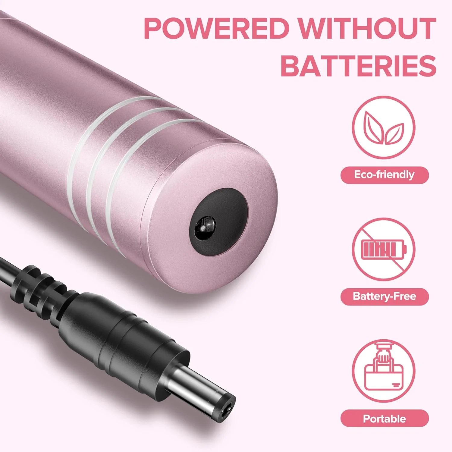 سوهان برقی پا، ابزار مراقبت از پا، آسیاب شارژی با سرعت متغیر با 60 دیسک سمباده، ابزار حرفه ای پدیکور برای از بین بردن پینه، پوست خشک و ترک خورده - صورتی 008