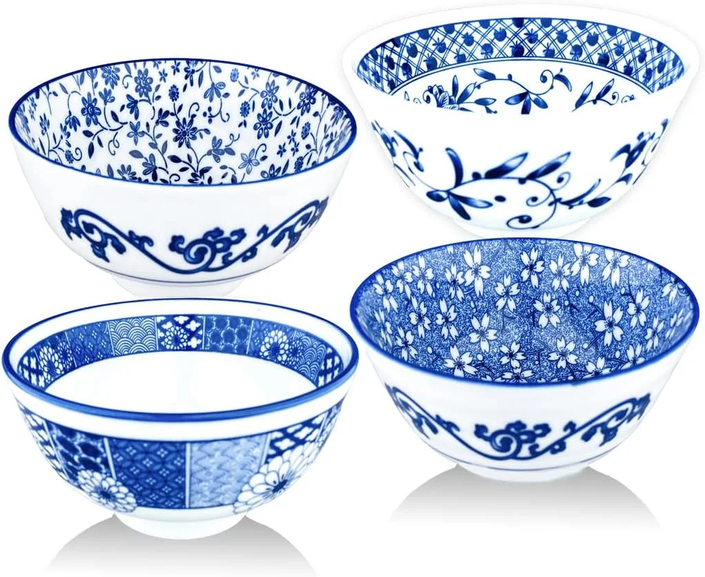 کاسه سرامیکی کیتینگ، کاسه بستنی، ست 6 تایی کاسه برنج سرامیکی، کاسه چینی سفید، برای دسر، غلات 300 میلی لیتر (11.5 سانتی متر)