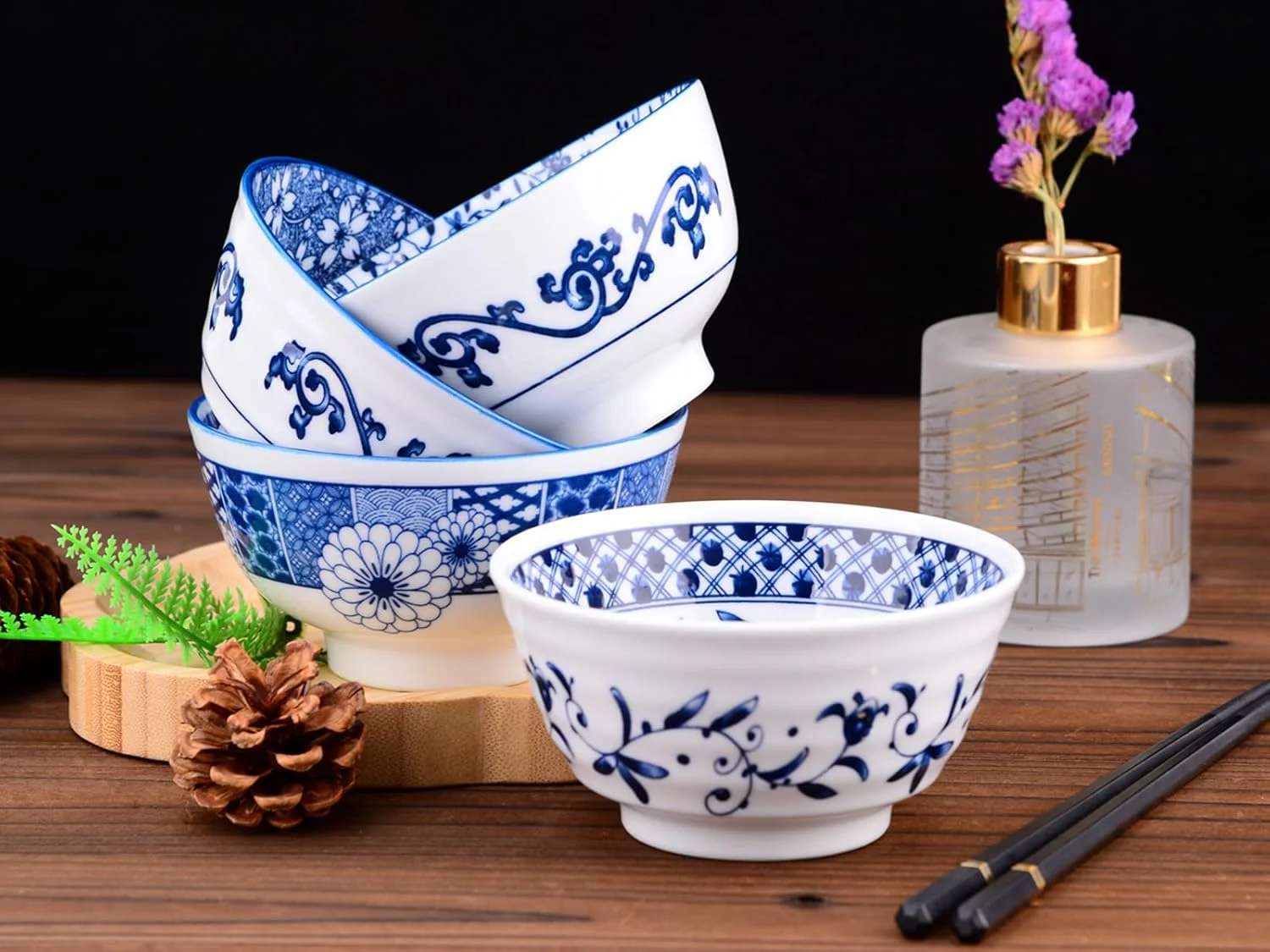 کاسه سرامیکی کیتینگ، کاسه بستنی، ست 6 تایی کاسه برنج سرامیکی، کاسه چینی سفید، برای دسر، غلات 300 میلی لیتر (11.5 سانتی متر)