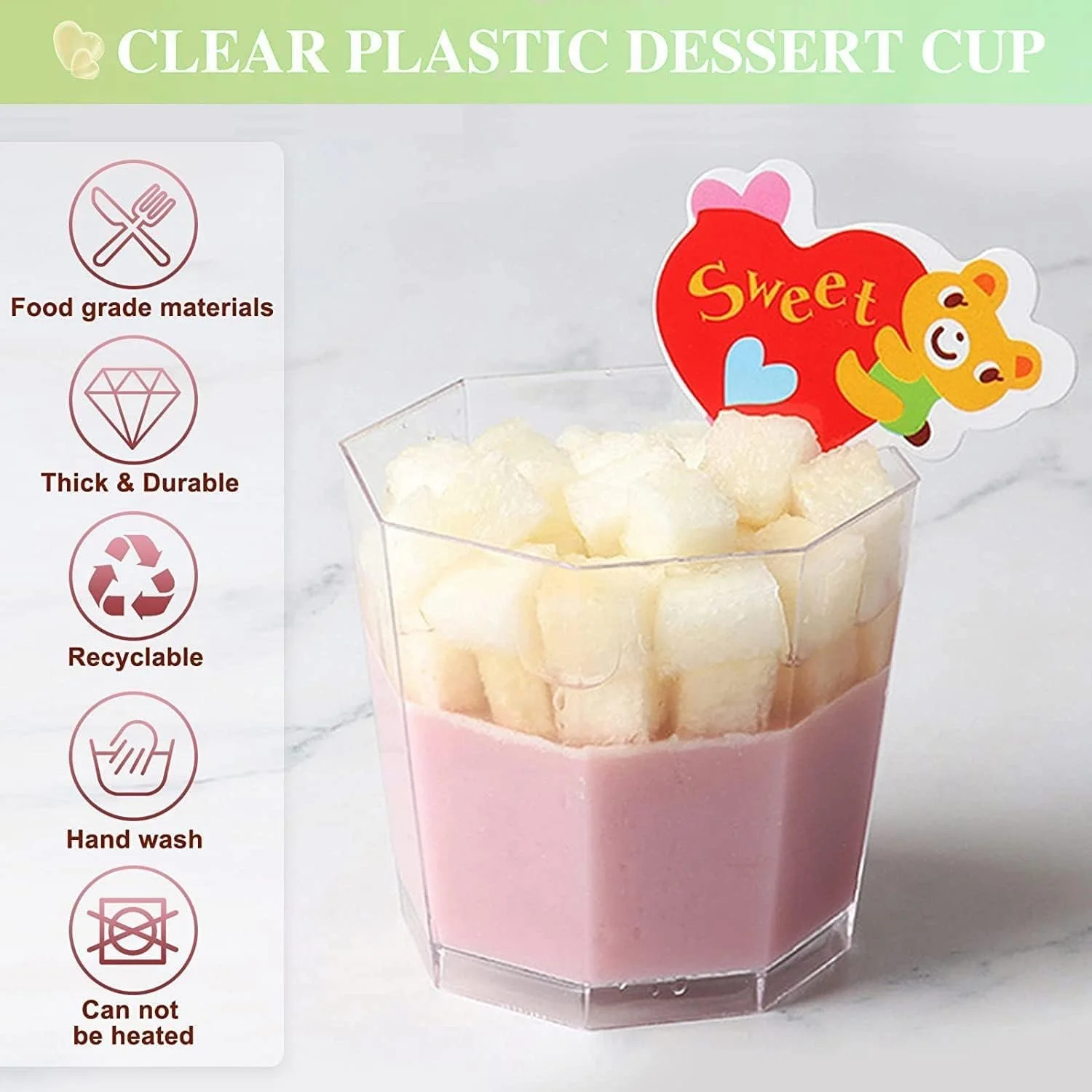 ست 50 عددی لیوان دسر پلاستیکی KOWVOWZ، لیوان دسر هشت ضلعی 160 میلی لیتری، ظرف پیش غذا شفاف، کاسه سرو قابل استفاده مجدد برای دسر، پودینگ، موس، مهمانی (7.2 x 6.5 سانتی متر) ست 50 عددی لیوان دسر پلاستیکی KOWVOWZ، لیوان دسر هشت ضلعی 160 میلی لیتری، ظرف پیش غذا شفاف، کاسه سرو قابل استفاده مجدد برای دسر، پودینگ، موس، مهمانی (7.2 x 6.5 سانتی متر)