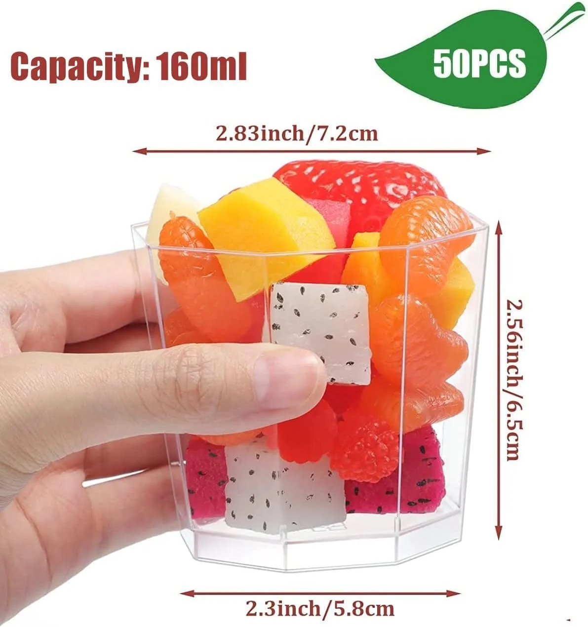 ست 50 عددی لیوان دسر پلاستیکی KOWVOWZ، لیوان دسر هشت ضلعی 160 میلی لیتری، ظرف پیش غذا شفاف، کاسه سرو قابل استفاده مجدد برای دسر، پودینگ، موس، مهمانی (7.2 x 6.5 سانتی متر) ست 50 عددی لیوان دسر پلاستیکی KOWVOWZ، لیوان دسر هشت ضلعی 160 میلی لیتری، ظرف پیش غذا شفاف، کاسه سرو قابل استفاده مجدد برای دسر، پودینگ، موس، مهمانی (7.2 x 6.5 سانتی متر)