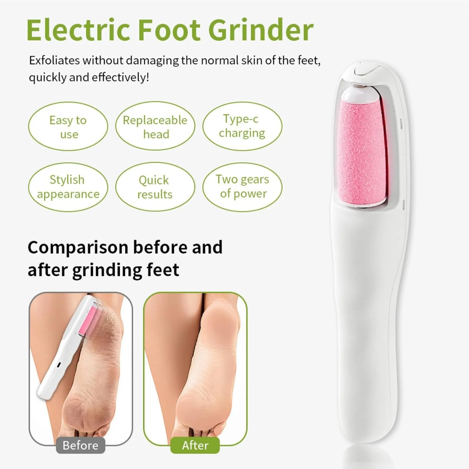 سوهان پا و اپیلاتور 2 در 1، از بین برنده پینه برقی پا، از بین برنده حرفه ای پینه پدیکور برقی، سوهان برقی پا، از بین برنده پوست سخت پا، از بین برنده پوست مرده پا، از بین برنده پوست خشک پا