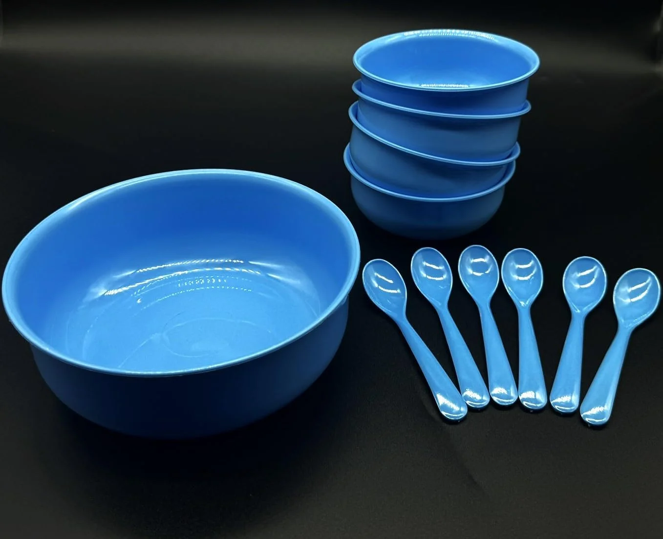 ست کاسه کیمل، آبی روشن، کاسه کمپوت، کاسه دسر، ظروف غذاخوری کودک، ظروف پلاستیکی، کمپینگ، پیک نیک، فضای باز