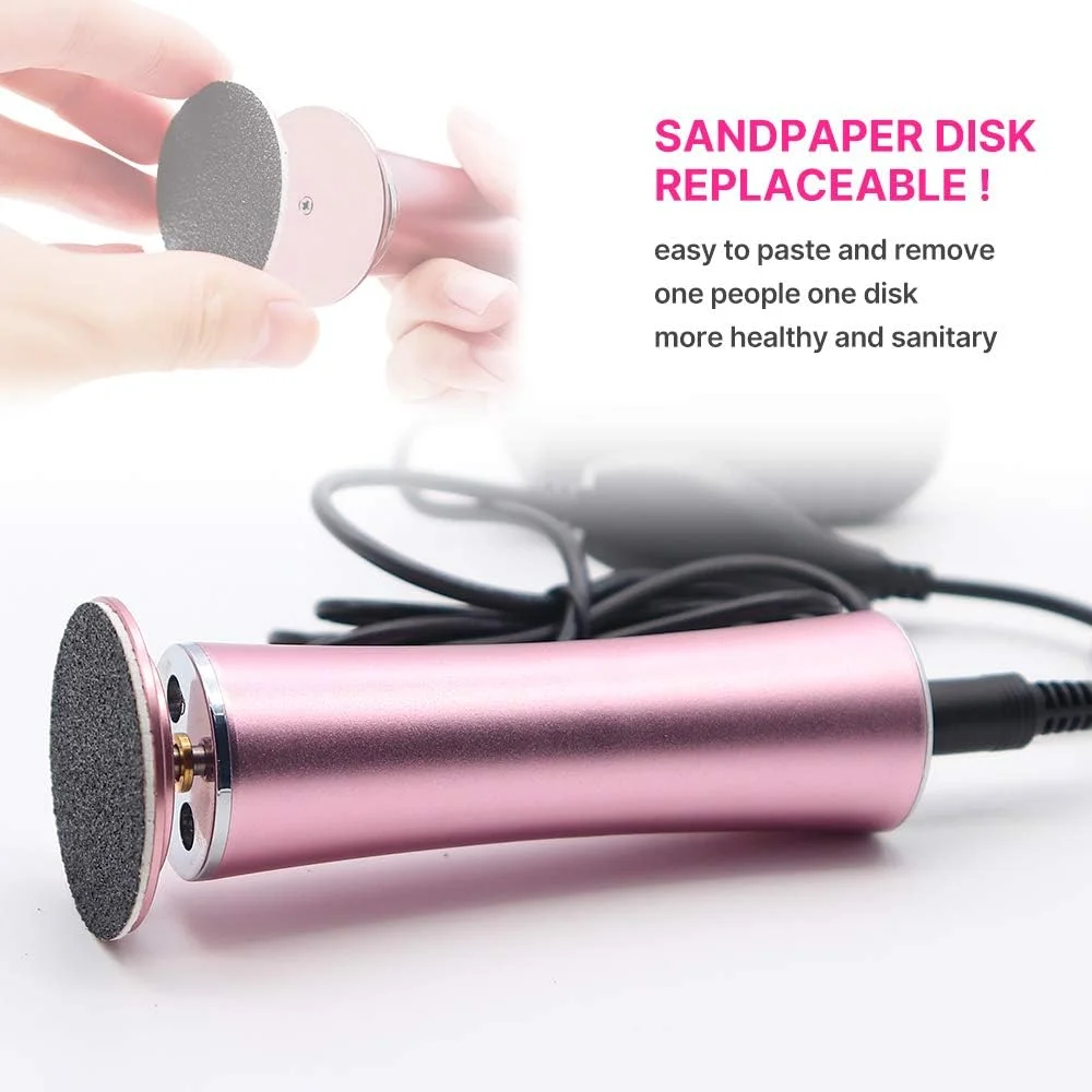 ال ای ون اور (1) - سوهان برقی پدیکور با دیسک سمباده، سوهان الکترونیکی حرفه ای پا، ابزار مراقبت از پا برای پوست سخت و ترک خورده (صورتی)