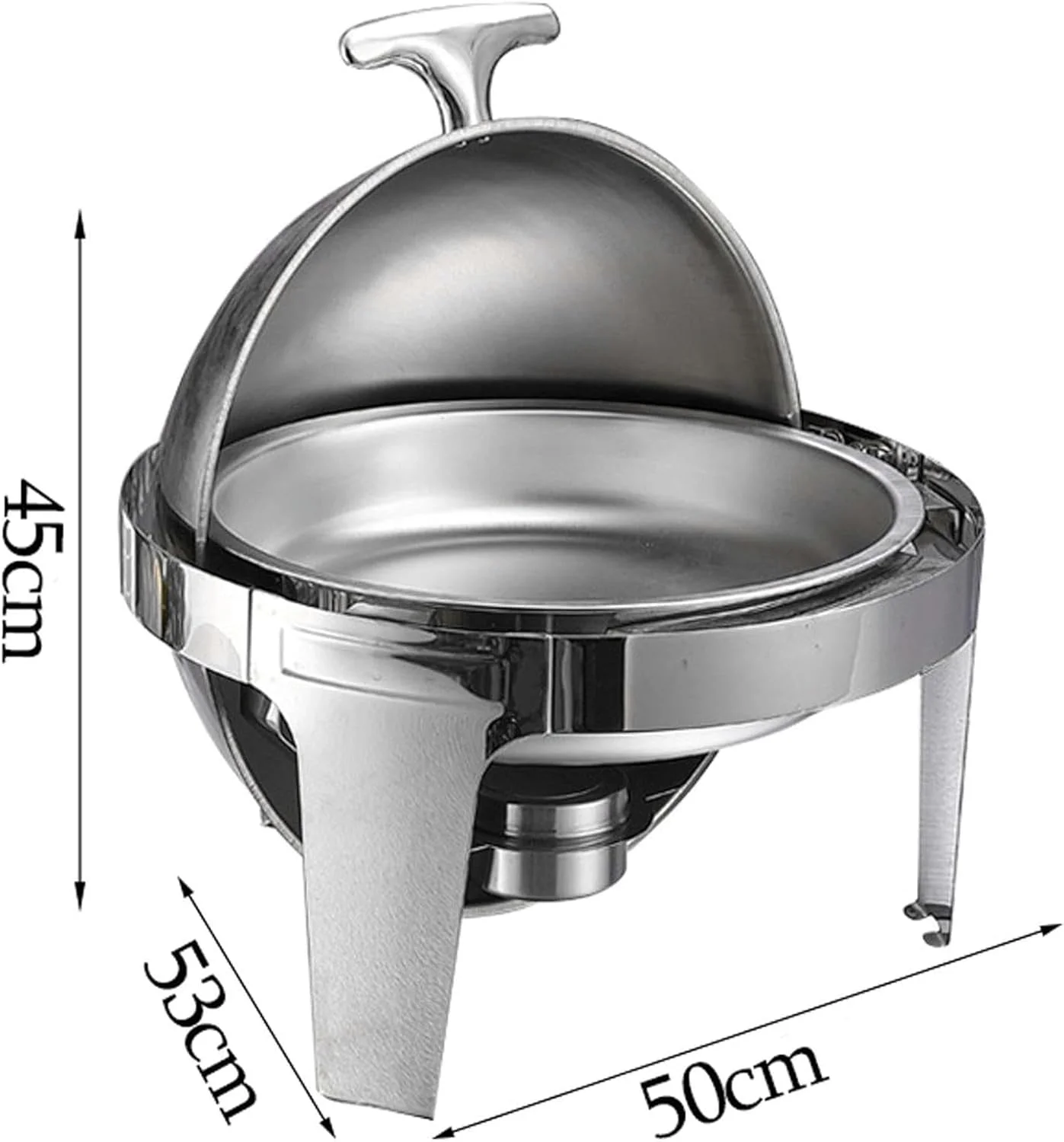 ظرف گرم نگهدارنده غذا KFJZGZZ، گرم کننده غذا برای مهمانی ها و بوفه ها، گرم کننده و سرو کننده بوفه گرد برای تازه و خوشمزه نگه داشتن غذا، 6 لیتر