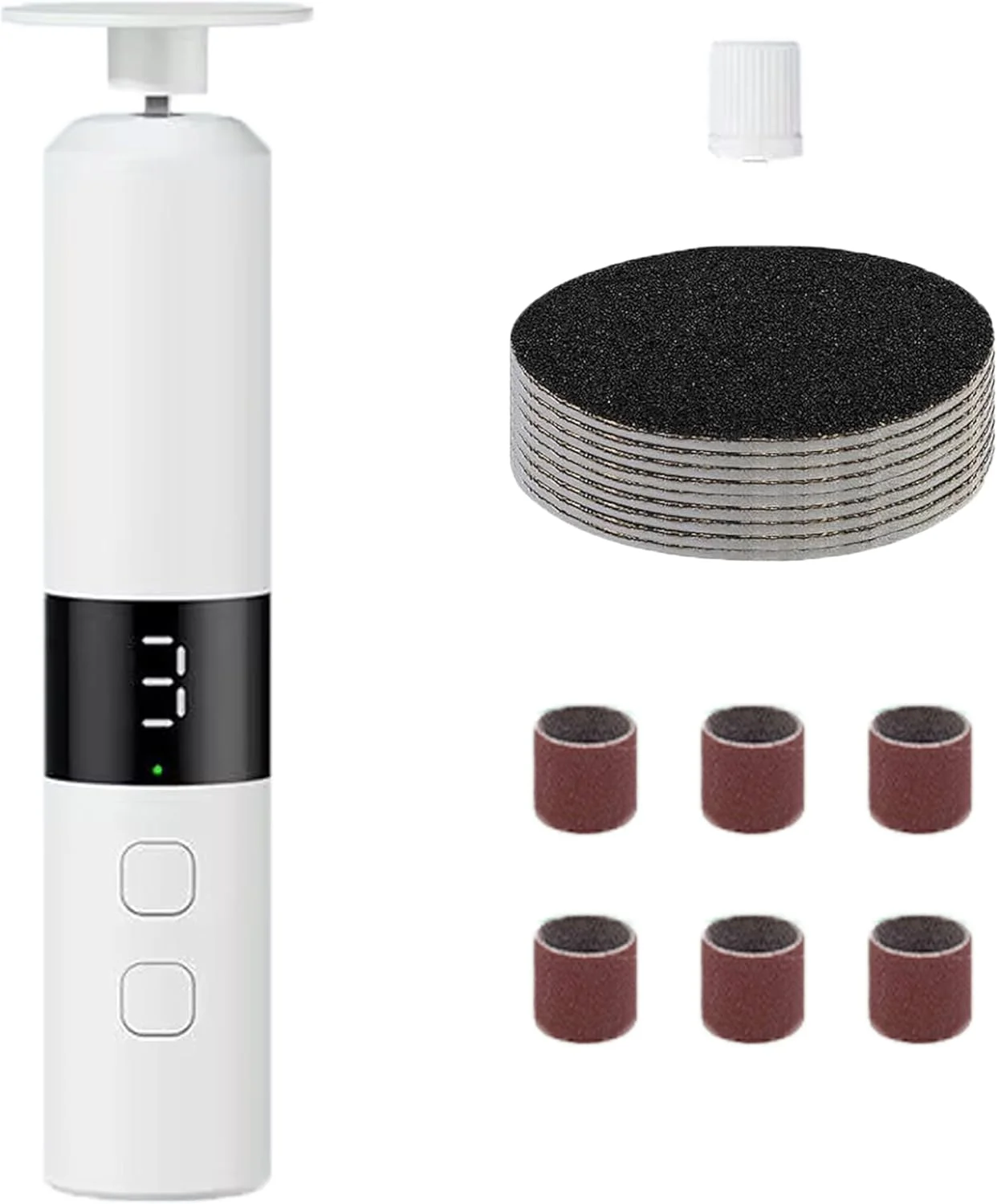 دستگاه سوهان برقی شارژی از بین برنده پینه پا Elitzia، 2 در 1، دستگاه سنگ پا با 3 سرعت قابل تنظیم، ابزار مراقبت از ناخن برای استفاده خانگی، سفید مدل ETFO02