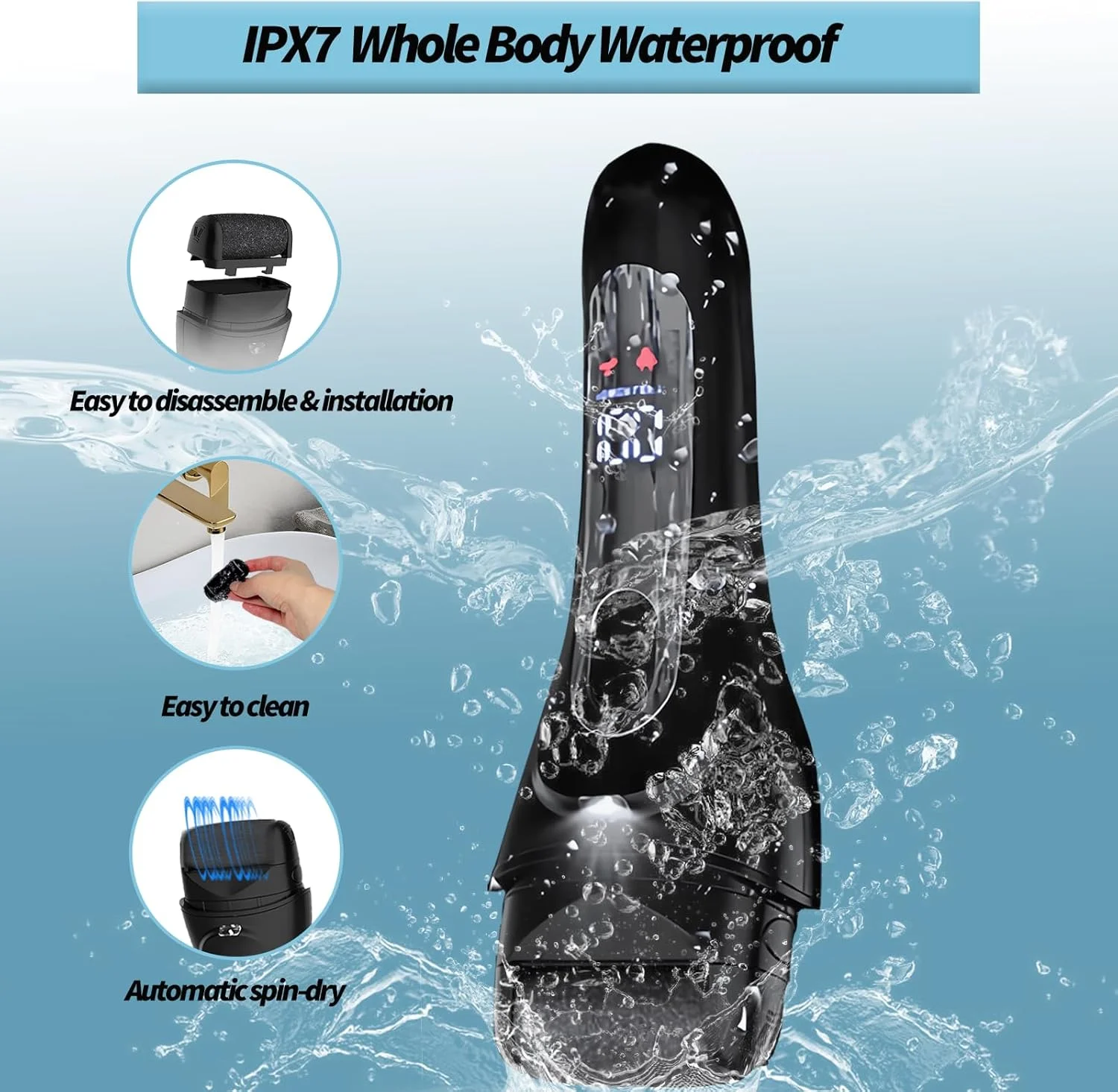 سوهان برقی پدیکور پا Putorex، کیت مراقبت حرفه ای و قابل حمل پا، ضد آب و قابل شارژ، ابزار سوهان پدیکور پا، 4 غلتک، 3 سرعت، نمایشگر باتری، برای پوست های خشک، ترک خورده و مرده