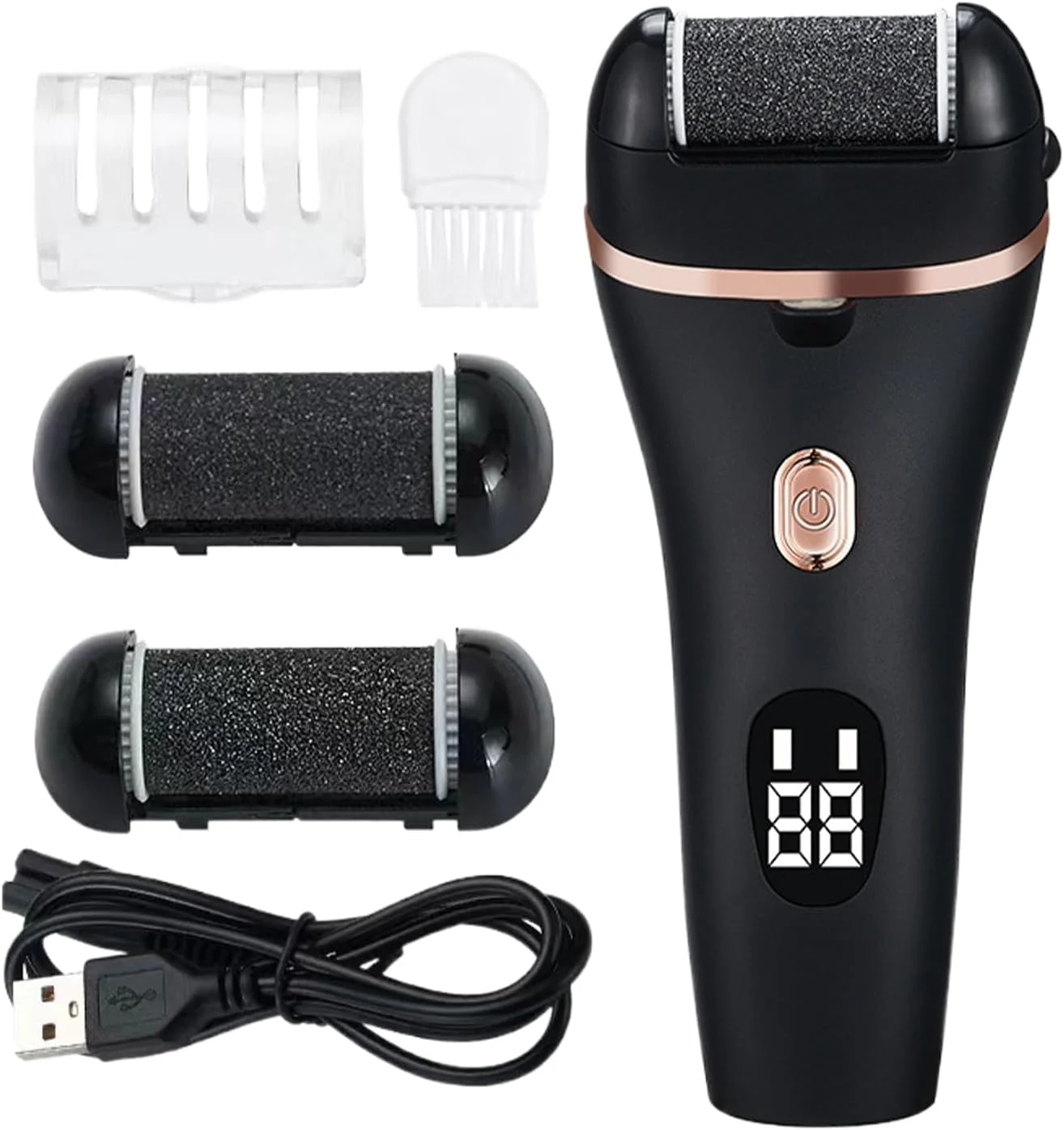 سوهان برقی پا | ابزار پدیکور ضد آب، سوهان پا با نور و قابلیت تنظیم و نمایشگر دیجیتال برای پدیکور سالن و اسپا خانگی