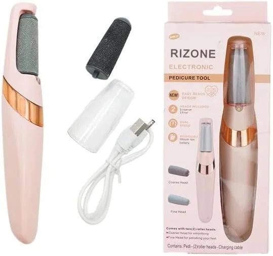 سوهان پا برقی، از بین برنده پینه پا، ضد آب IPX6، اسکرابر پا، قابل شارژ، از بین برنده پوست سخت پا با 2 سرعت و 2 سر غلتکی، از بین برنده پاشنه های ترک خورده و پینه ها، ابزار پدیکور و کیت پدیکور