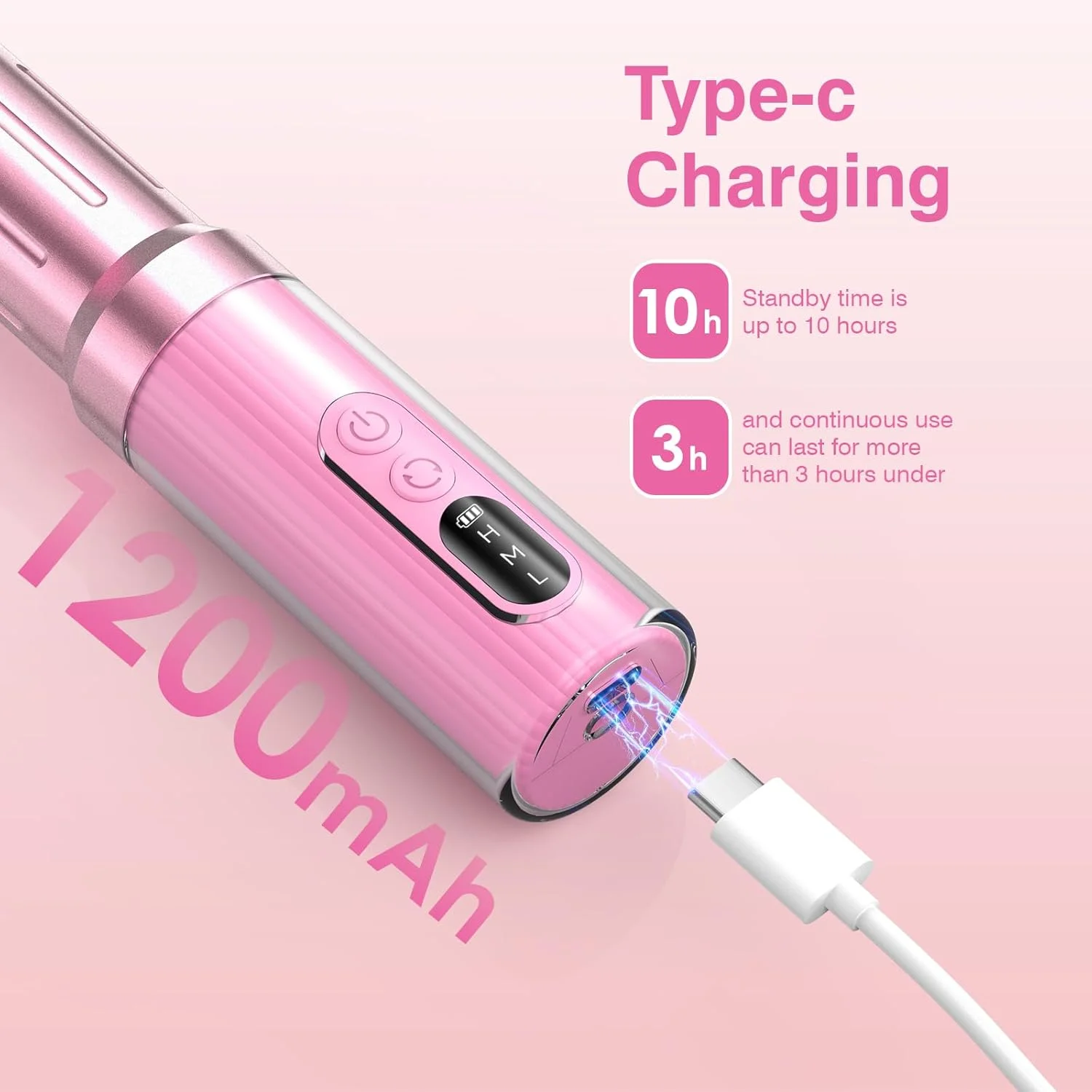 سوهان برقی پاشنه پا با طول 15 سانتی متر، سوهان برقی بی سیم پا، سوهان پا شارژی 6 سرعته قابل تنظیم، سمباده پا برای از بین بردن پینه، ابزار پدیکور با 20 عدد دیسک سمباده، صورتی