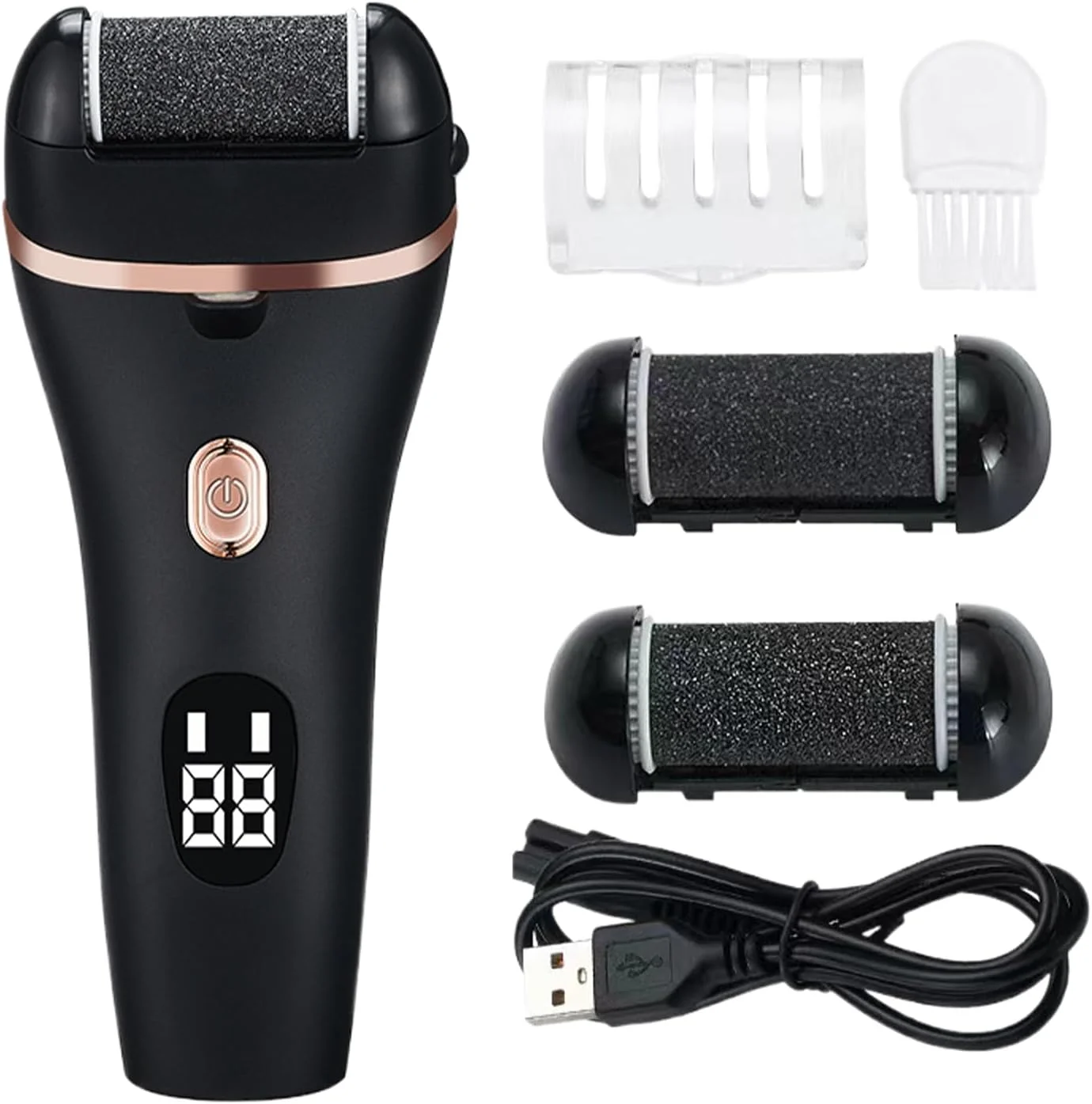 Foot Callus Remover Tool Electric | Water-Resistant Pedicure Sander,Rechargeable Cordless Digital Foot Grinder with Light for Home Salon Spa Shower Pedicure Callus Removal