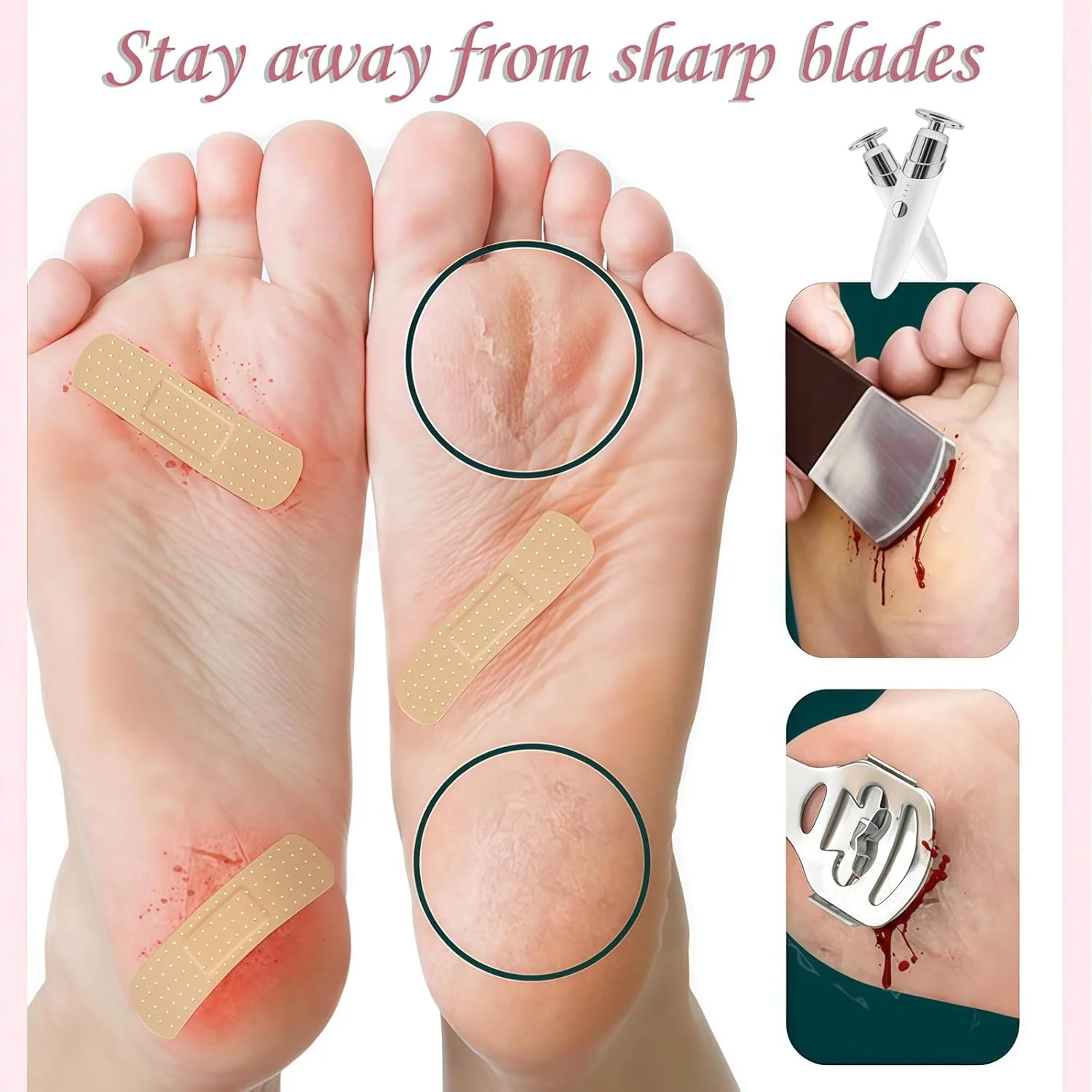 سوهان برقی پدیکور پا، از بین برنده پوست سفت و پینه پا بدون سیم با 30 عدد سمباده و کیف نگهداری، ابزار حرفه ای پدیکور با سرعت قابل تنظیم برای از بین بردن پوست مرده پا