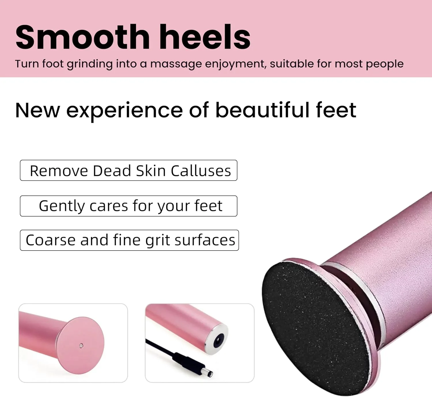 سوهان برقی پا با 60 عدد دیسک سمباده، ابزار حرفه ای پدیکور برقی (سرعت قابل تنظیم)، سوهان پا برای از بین بردن پوست مرده پا