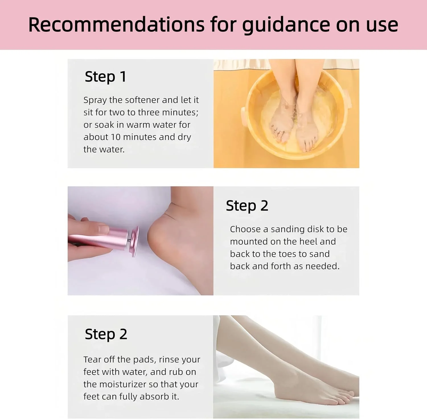 سوهان برقی پا با 60 عدد دیسک سمباده، ابزار حرفه ای پدیکور برقی (سرعت قابل تنظیم)، سوهان پا برای از بین بردن پوست مرده پا