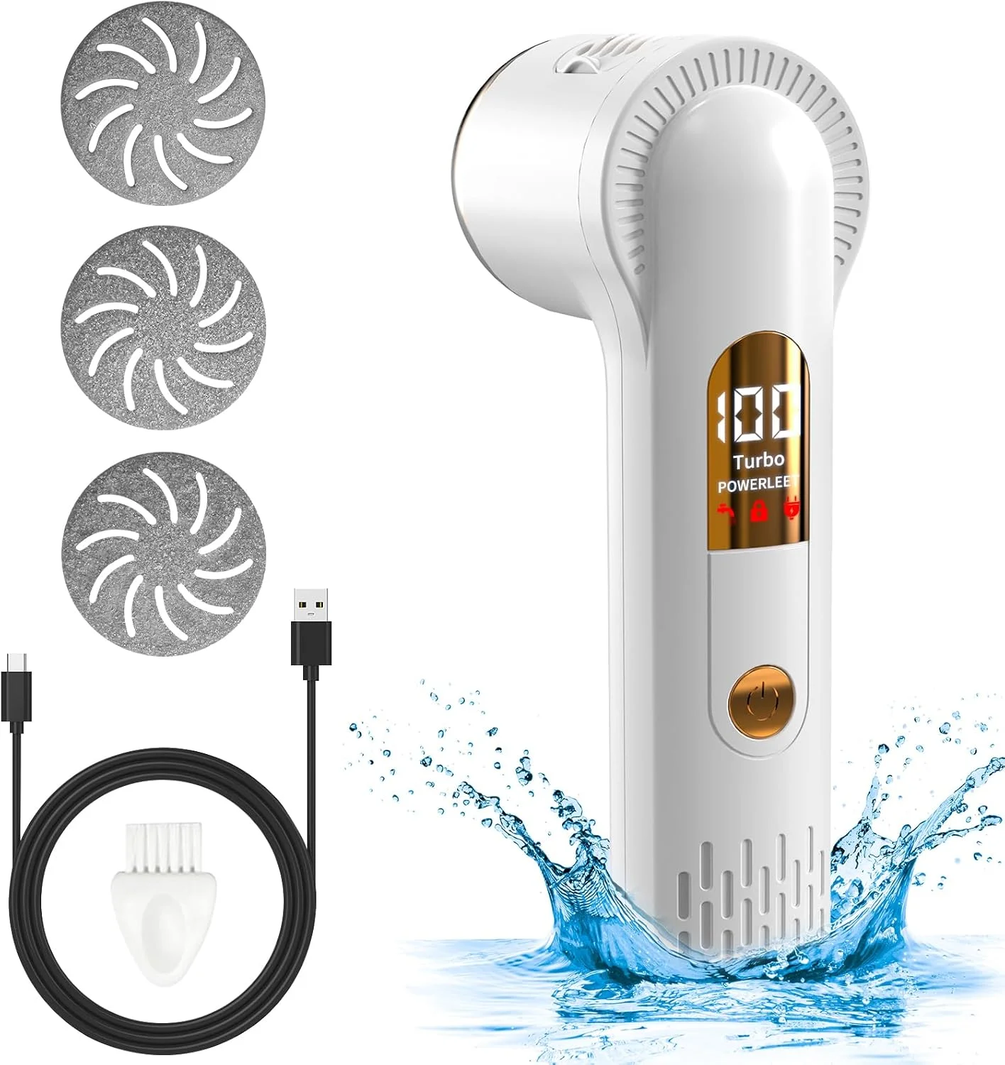 دستگاه برقی از بین برنده پینه پا (همراه با مکنده پوست مرده)، دستگاه پدیکور قابل شارژ USB برای مراقبت از پا، ابزار سوهان برقی قابل حمل برای از بین بردن پوست سخت و مرده، پاهای خود را نرم و لطیف کنید