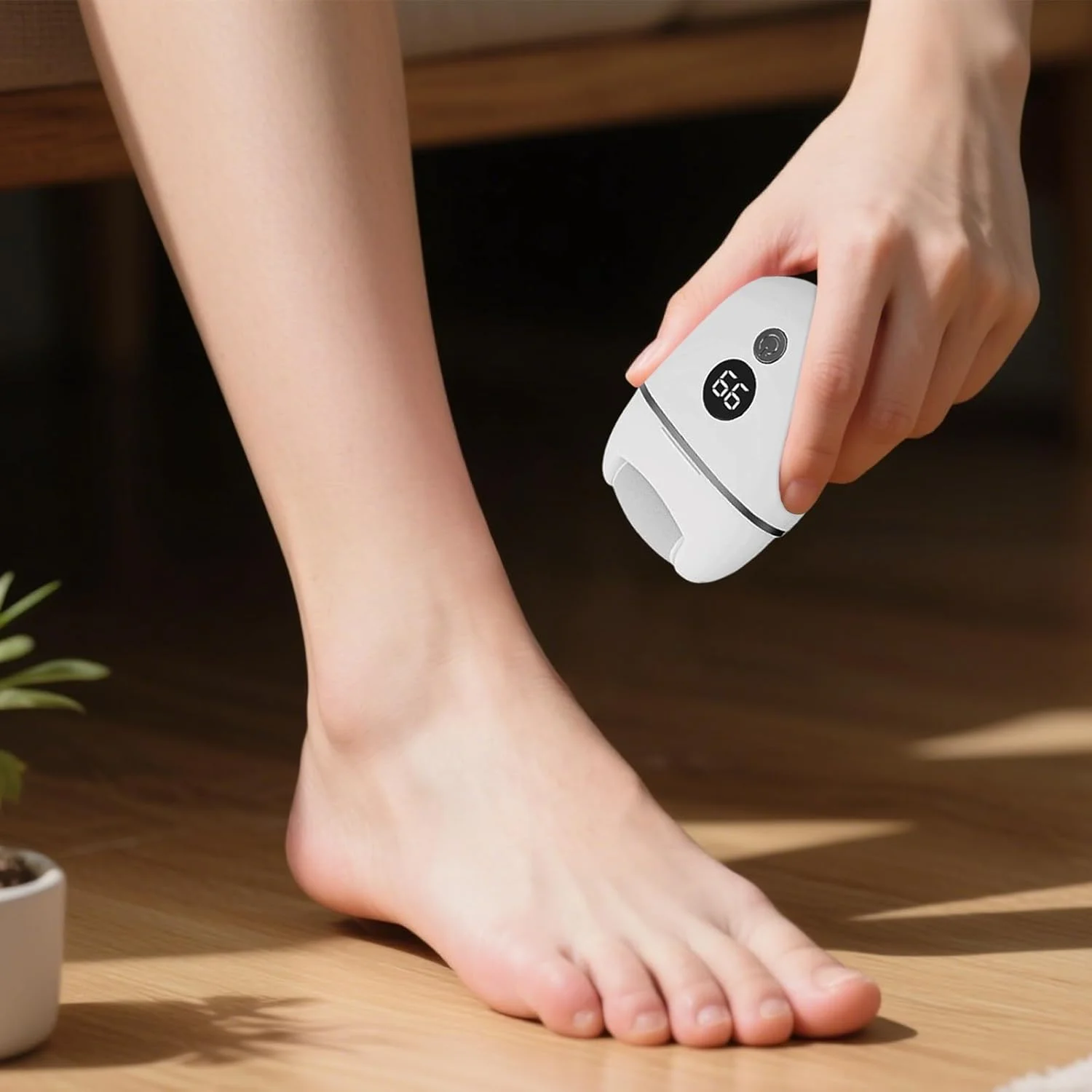 سوهان برقی پا | دستگاه برقی از بین برنده پینه پا، دستگاه شارژی با 3 سری، نمایشگر باتری، ابزار حرفه ای پدیکور برای پوست های خشک و ترک پاشنه پا