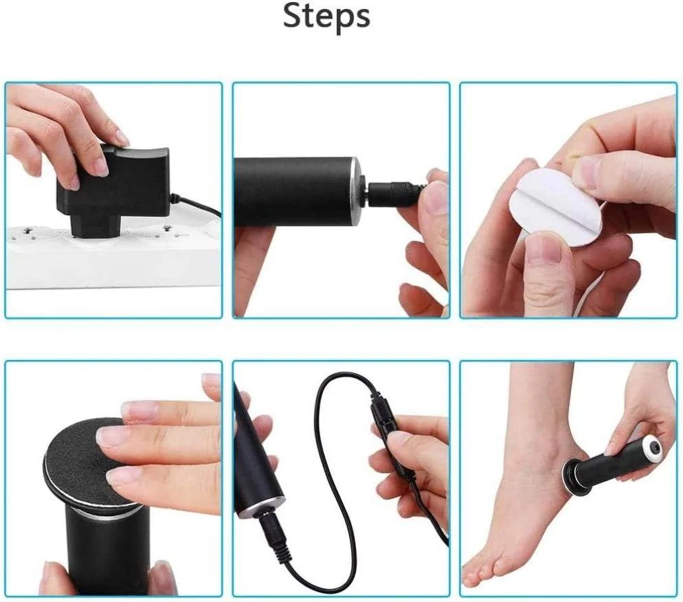 سوهان برقی پینه پا، ابزار مراقبت از پا برای از بین بردن پوست های خشک، مرده، سفت و ترک خورده و پینه ها [مشخصات بریتانیایی] به روز