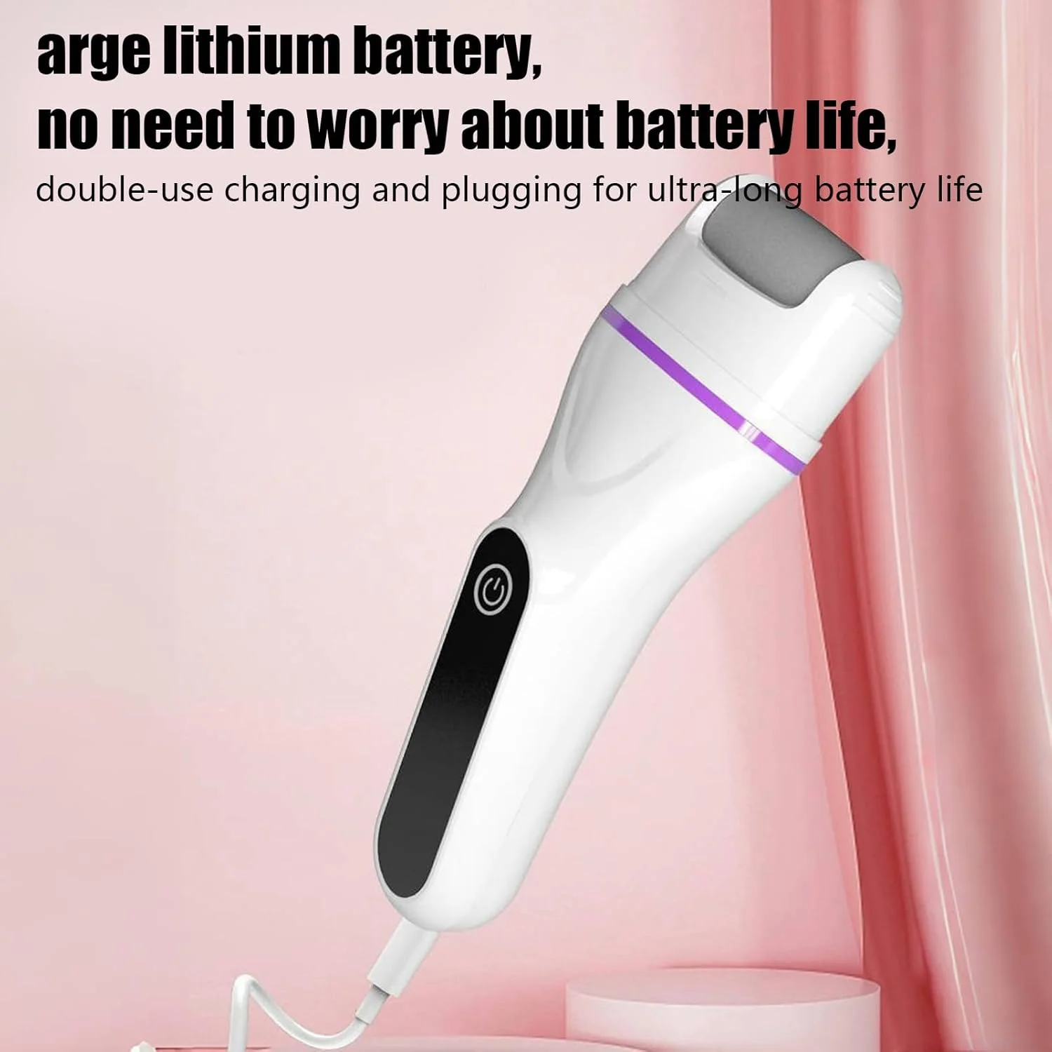 سوهان برقی پدیکور پا | اسکرابر و لایه بردار پا، سنگ پا برقی قابل حمل، ابزار از بین بردن پوست مرده پاشنه پا مناسب برای مسافرت و منزل