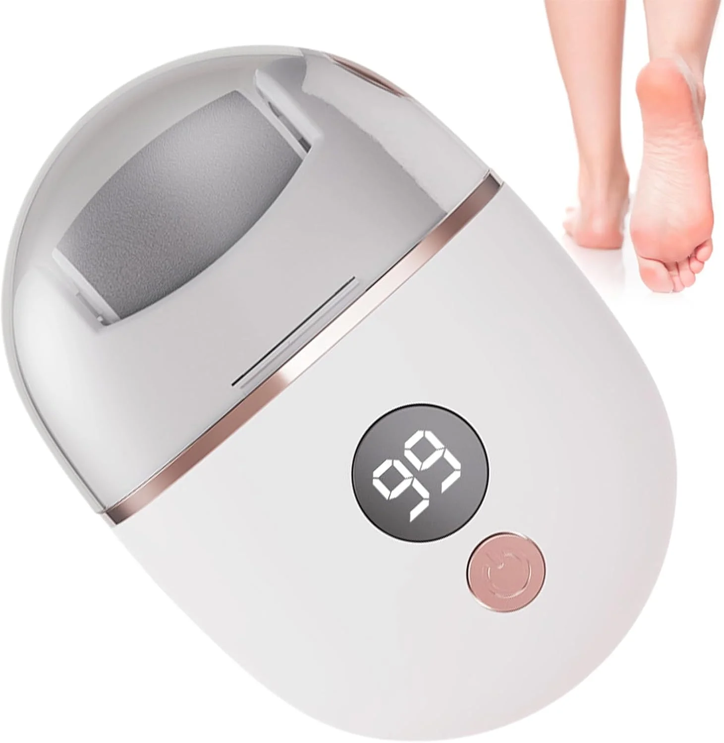 سوهان برقی پا | دستگاه برقی از بین برنده پینه پا، دستگاه شارژی با 3 سری، نمایشگر باتری، ابزار حرفه ای پدیکور برای پوست های خشک و ترک پاشنه پا
