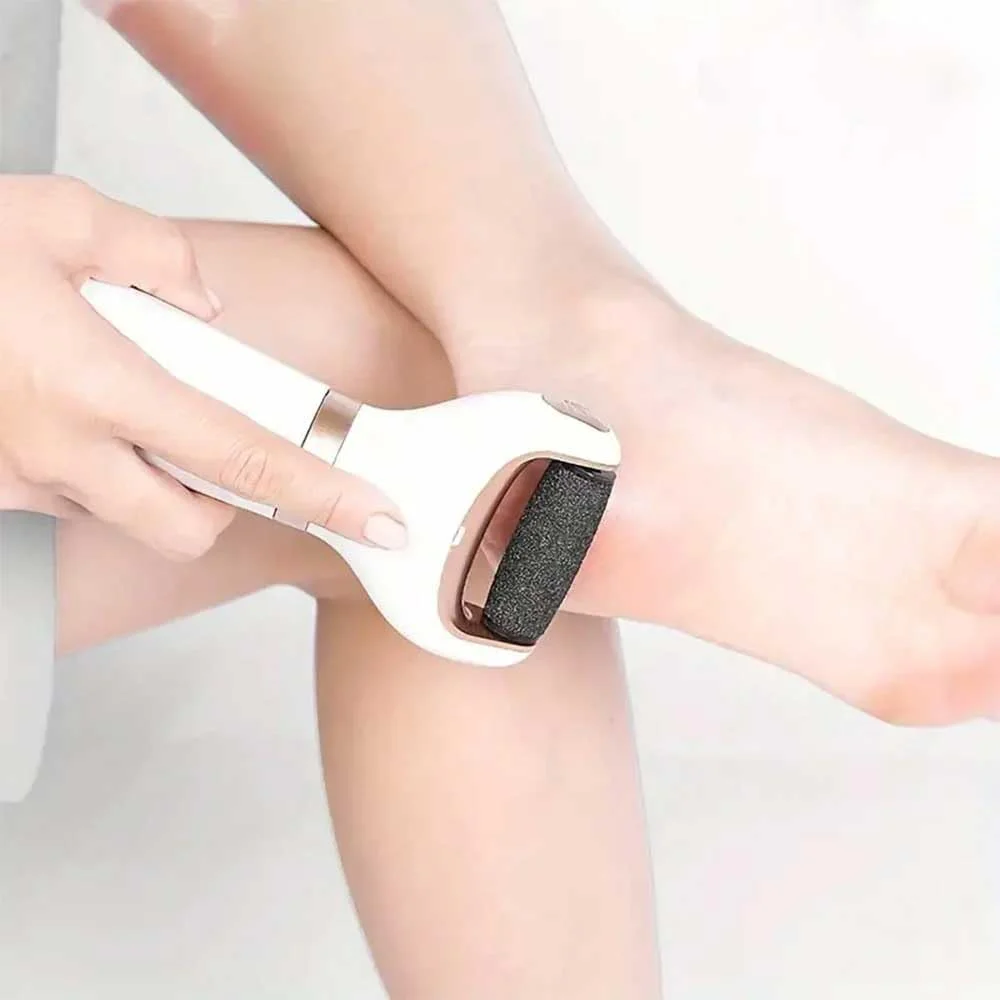 سوهان برقی پا، مجموعه مراقبت از پا الکترونیکی قابل حمل و شارژی با نمایشگر LCD، از بین برنده پوست مرده پا (سفید)