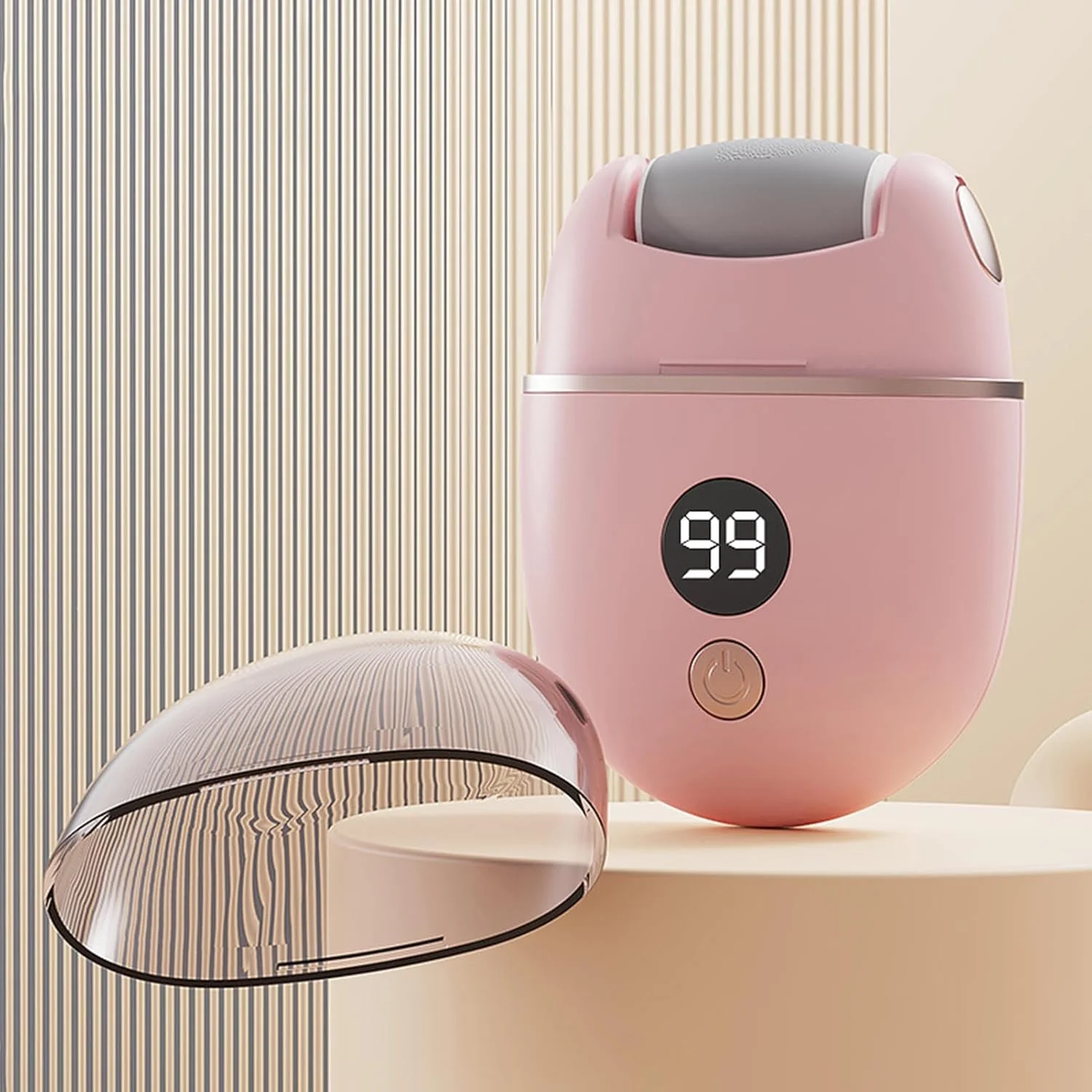 سوهان برقی پا، دستگاه برقی از بین برنده پینه پا، دستگاه شارژی با 3 سری، ابزار حرفه ای پدیکور با نمایشگر باتری برای پوست های خشک و مرده و پاشنه های ترک خورده