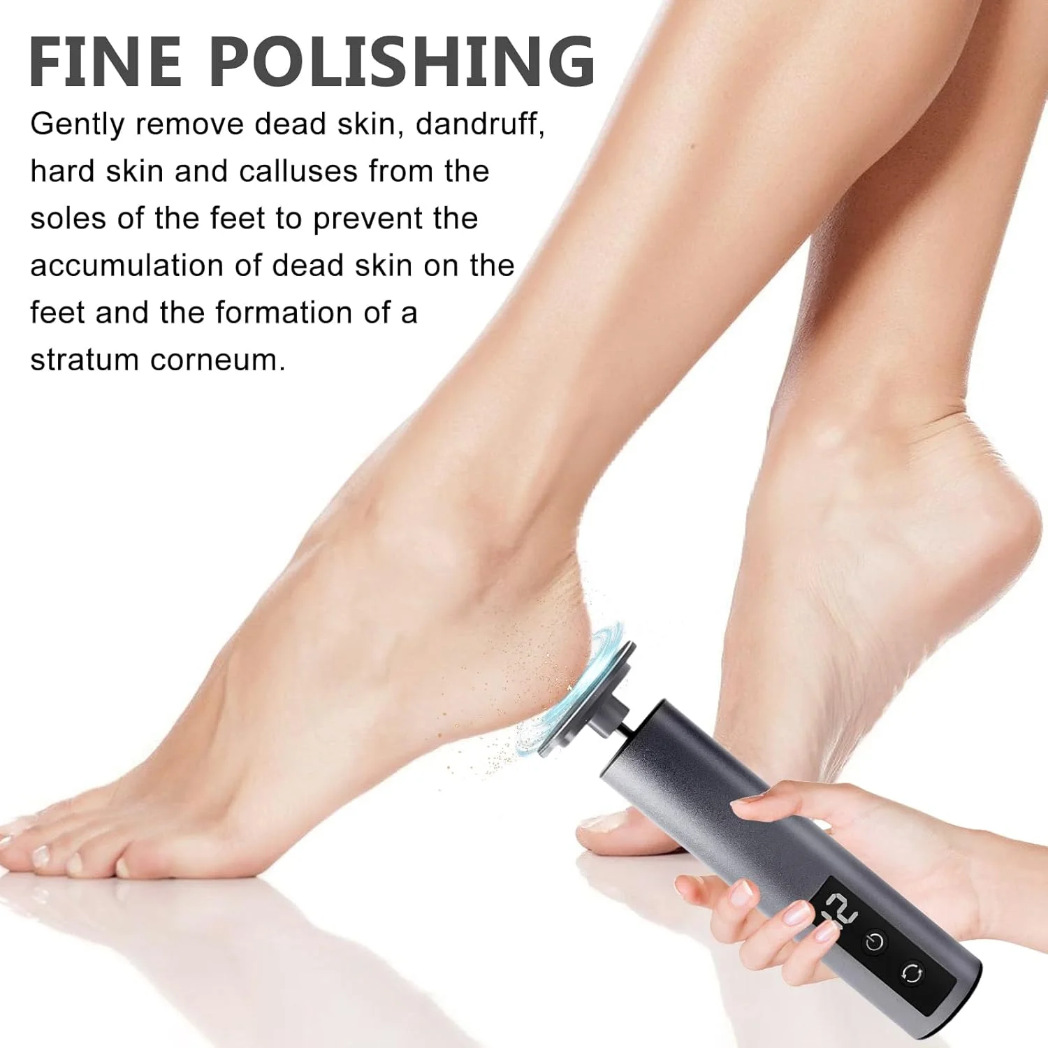 سوهان برقی پینه پا، سوهان برقی قابل شارژ پینه پا، ست پدیکور، مراقبت برقی پا با 3 سرعت قابل تعویض، سوهان پا برای از بین بردن پینه، مراقبت از پا و درخشش پا