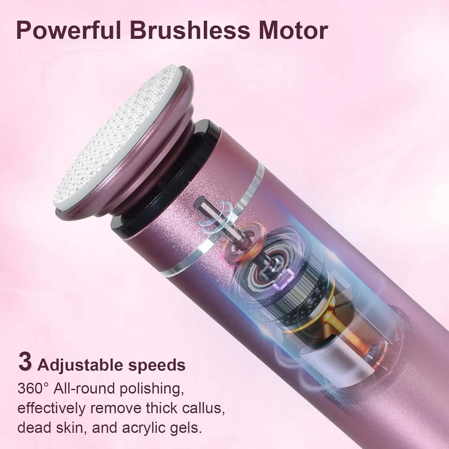 سوهان برقی پا برای از بین بردن پینه، سوهان برقی حرفه ای، سوهان برقی قابل شارژ، دستگاه مراقبت از پا، دستگاه پدیکور برای پوست های ترک خورده و سخت مرده